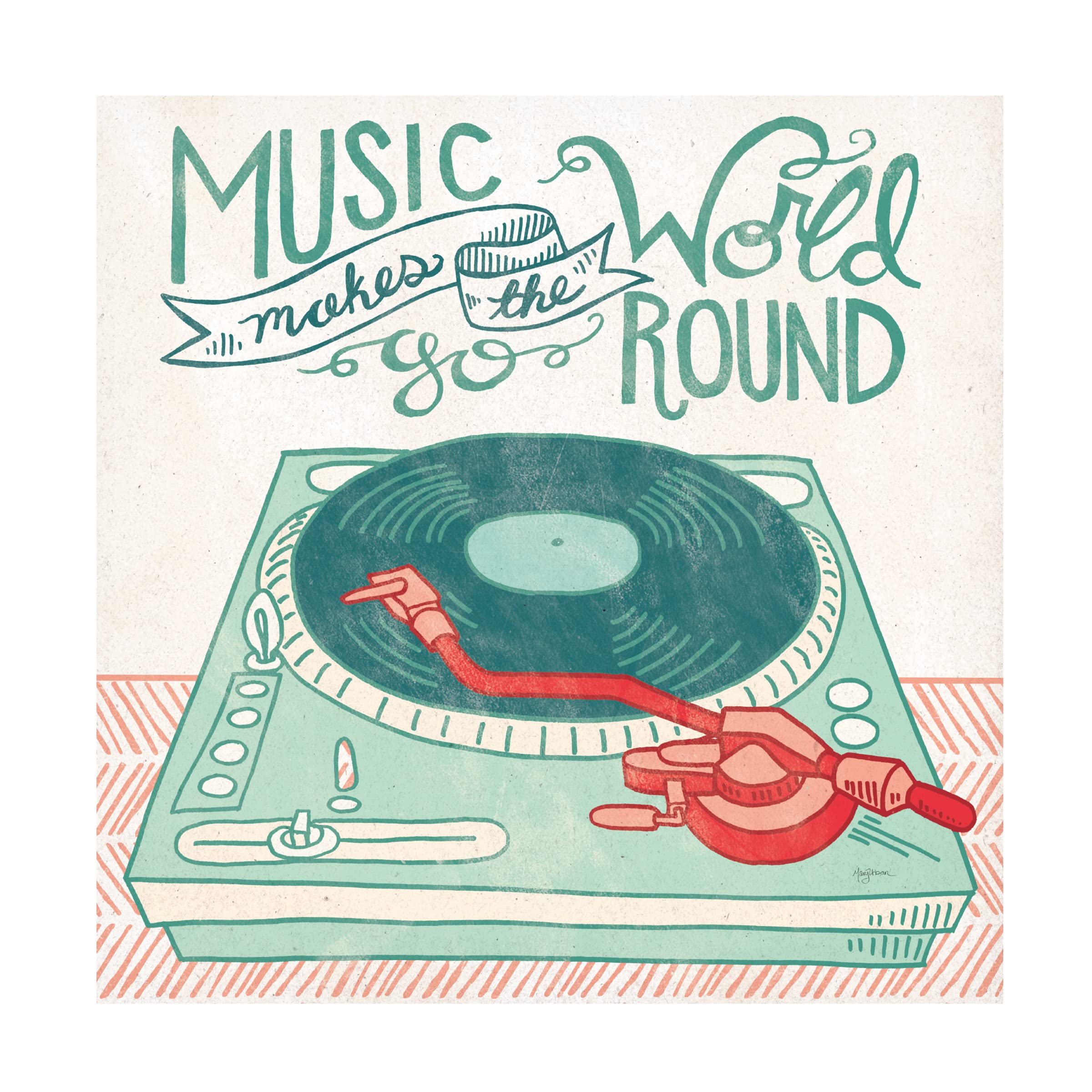 Vintage Retro Record Player Canvas Wall Art by Mary Urban – Perfect for Music Lovers, Home Decor & Living Room Aesthetic