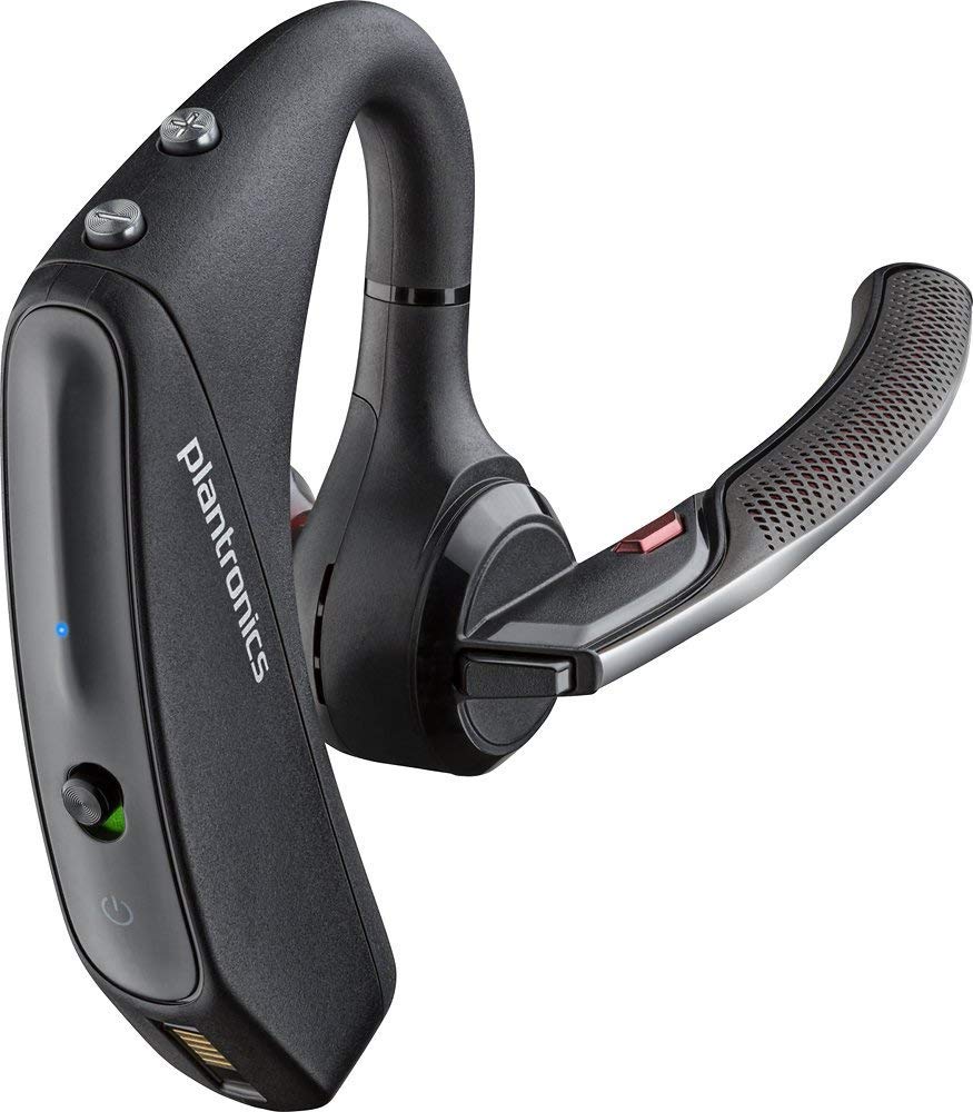 Plantronics Voyager 5220 Bluetooth Headset - Wireless Headphones with Noise Cancelling Mic, HD Voice, Comfortable Ear Hook (Renewed) - Perfect for Office Calls, Driving & Remote Work
