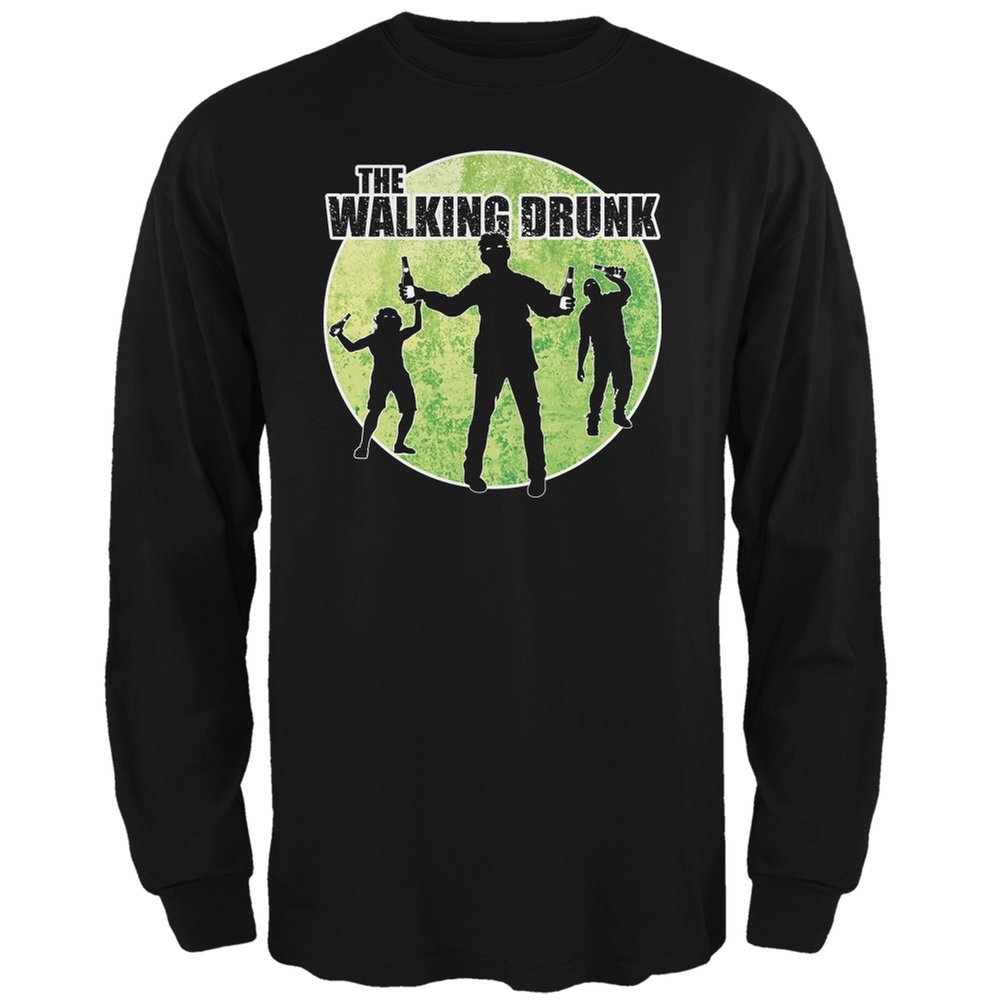 Old Glory St. Patrick's Day Walking Drunk Men's Long Sleeve T-Shirt - Funny Irish Pub Crawl & Party Apparel for St. Paddy's Celebrations