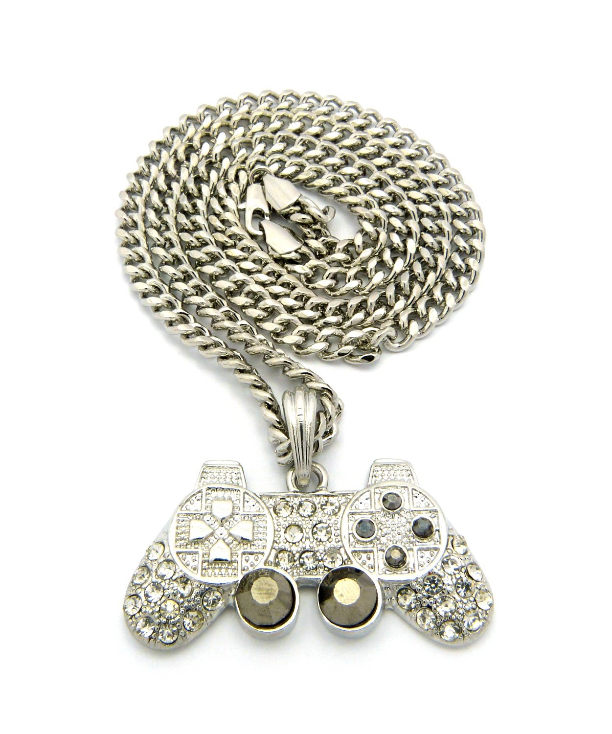 NYFASHION101 Iced Out Game Controller Pendant with 5mm 24