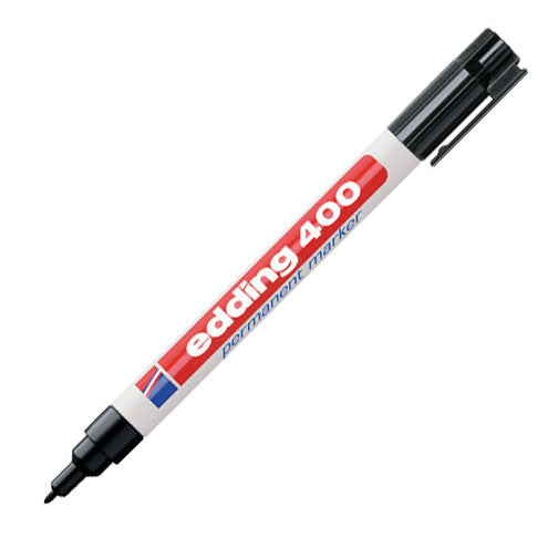 edding 400 Permanent Marker Pen Bullet Tip - Black Ink, Waterproof & Fade-Proof - Ideal for Labeling, Crafts, and Office Use