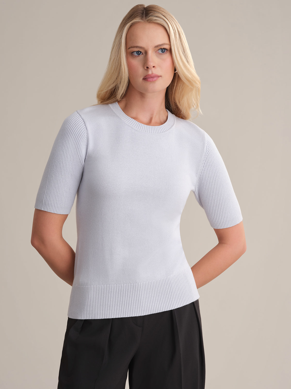 Adina Women's Short Sleeve Cotton Sweater - Soft Casual Knit Top for Spring & Summer | Perfect for Office, Date Night & Weekend Outings