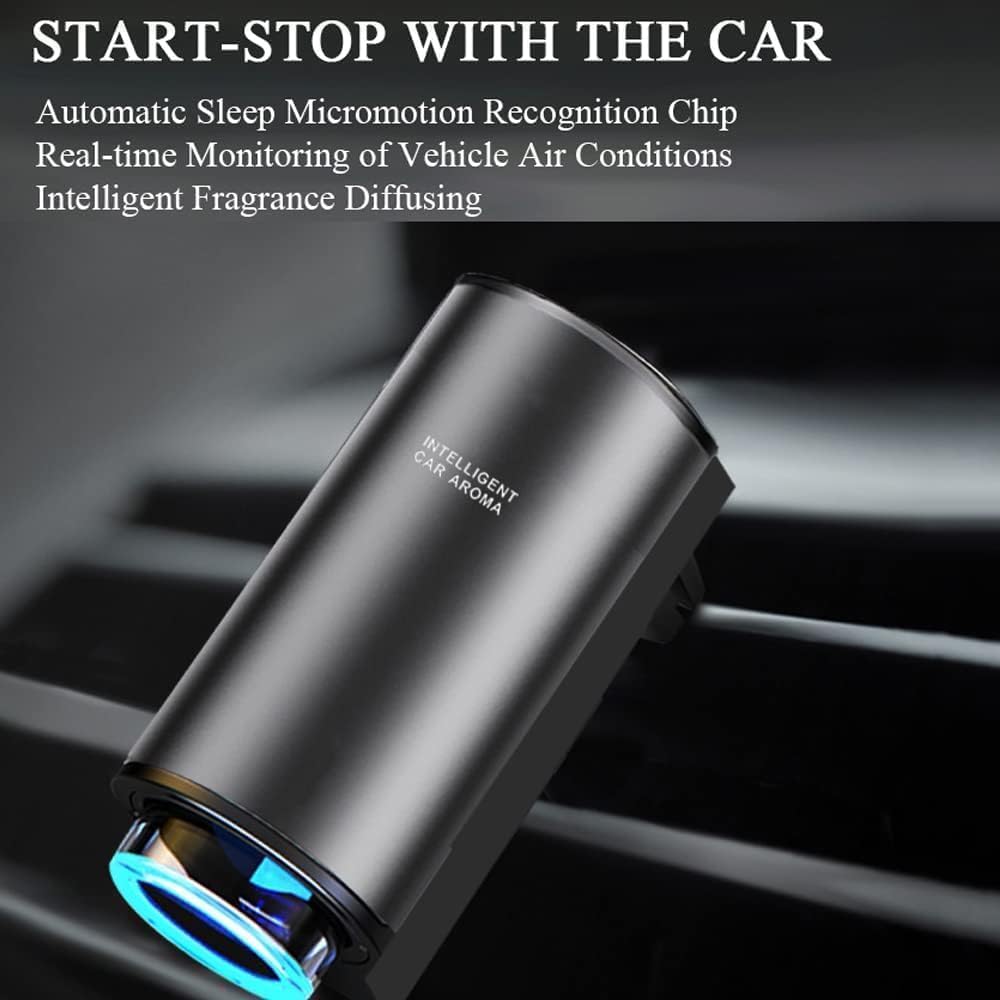 Smart Car Air Freshener Diffuser - Rechargeable & Adjustable Aroma Diffuser with 3 Essential Oils for Car, Home, Office | Perfect for Freshening Vehicles, Eliminating Odors & Creating Relaxing Atmosphere