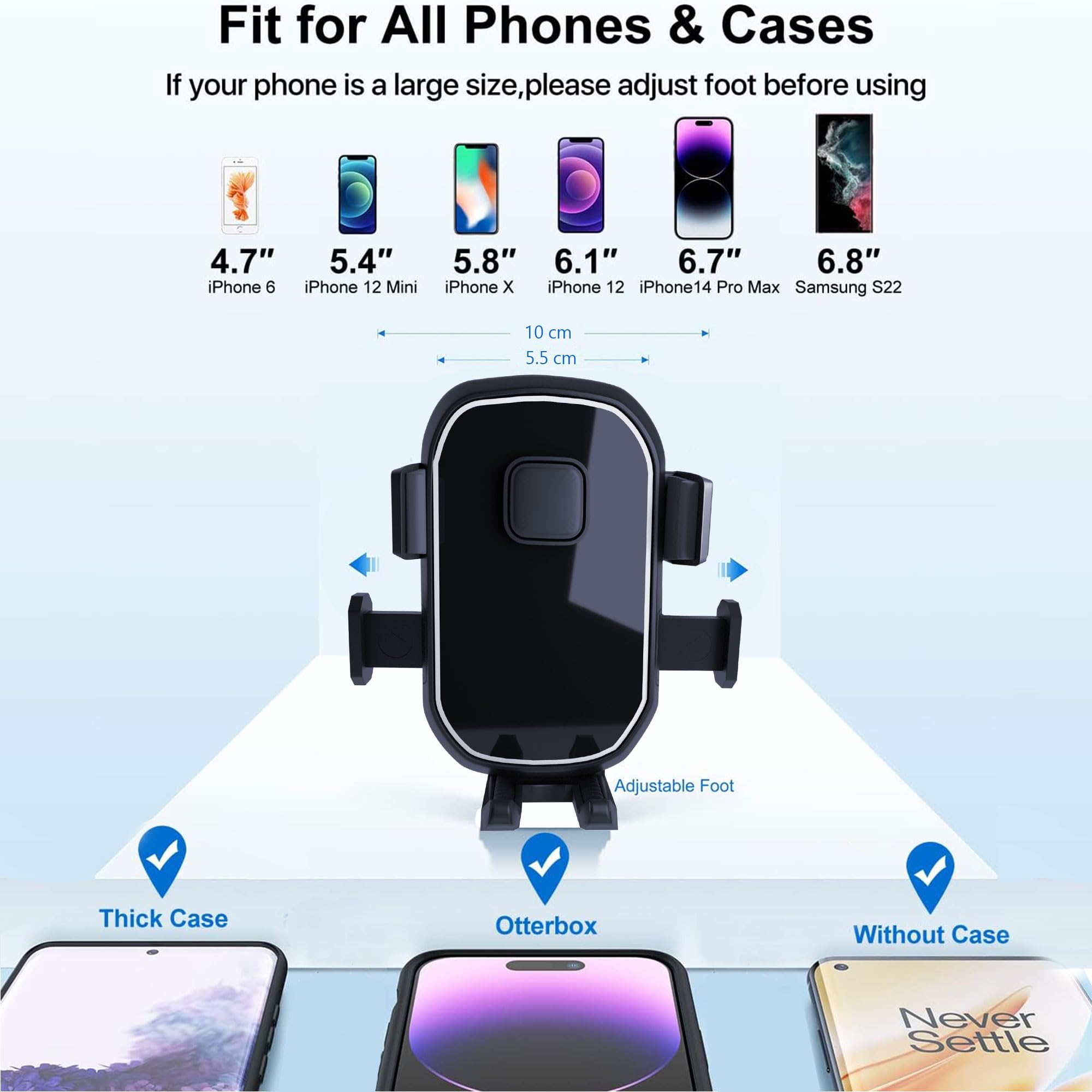 Universal Car Phone Holder - Vent Mount for iPhone & Android Smartphones - Hands-Free Driving, GPS Navigation & Safe Commuting
