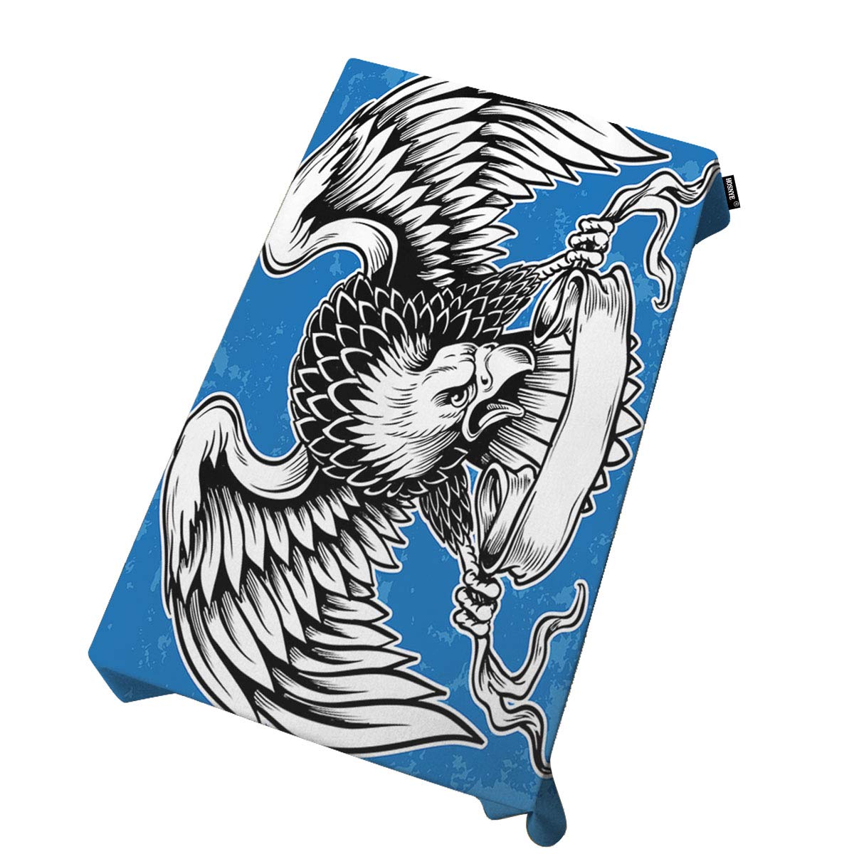 Premium HOSNYE Eagle Print Tablecloth for Rectangle Tables - 60x104 Inch Hand-Painted Scroll Design - Perfect for Holiday Dinners, Weddings & Party Decor - Ideal for Kitchen, Dining Room & Indoor Events