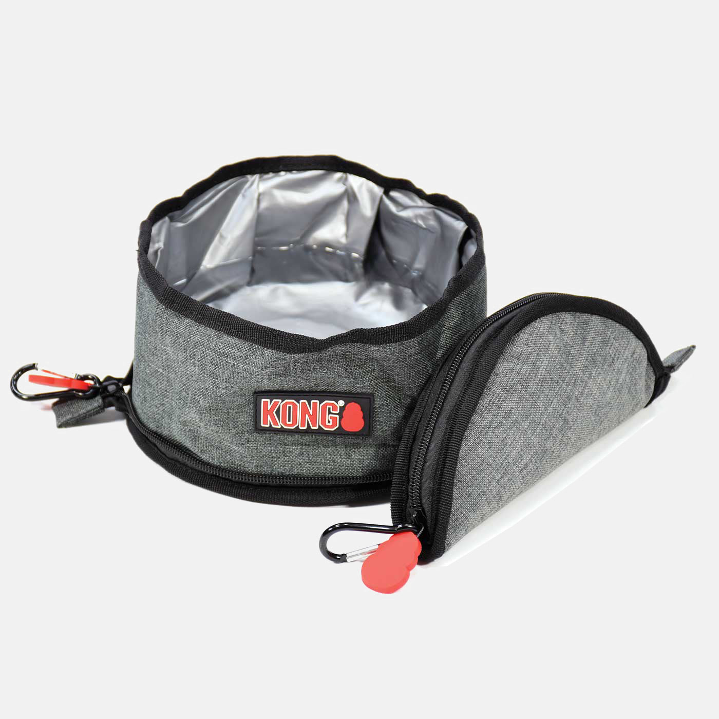 KONG Foldable Travel Dog Bowl - Portable Collapsible Pet Food & Water Dish for Dogs on the Go - Perfect for Hiking, Camping & Outdoor Adventures
