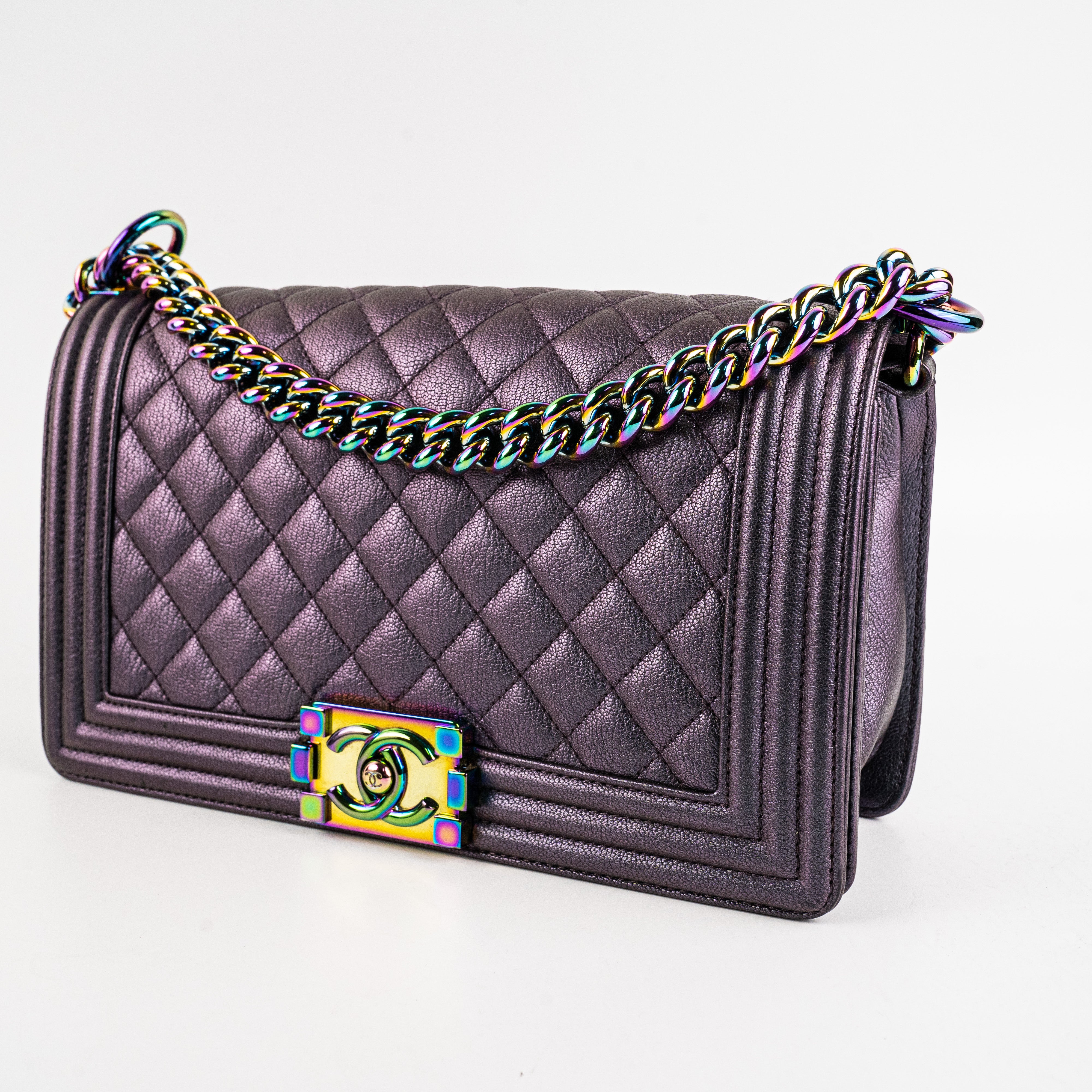 Chanel Old Medium Boy Bag in Mermaid Color - Luxury Designer Handbag for Women | Perfect for Evening Parties, Weddings & Special Occasions