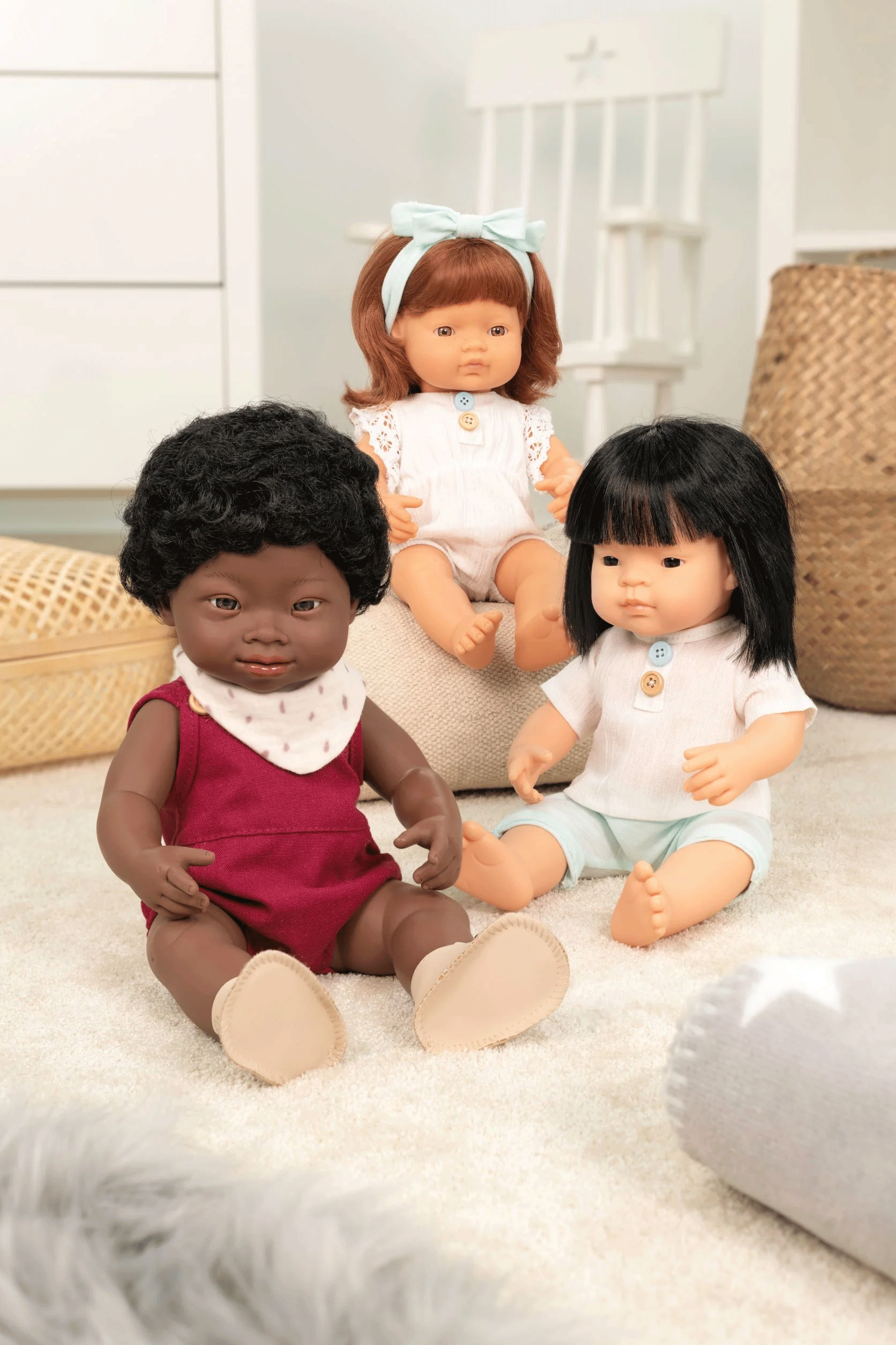 Miniland 38cm Doll Outfit - Stylish Shirt & Blue Trousers for Fashion Play, Pretend Dress Up & Collectible Display