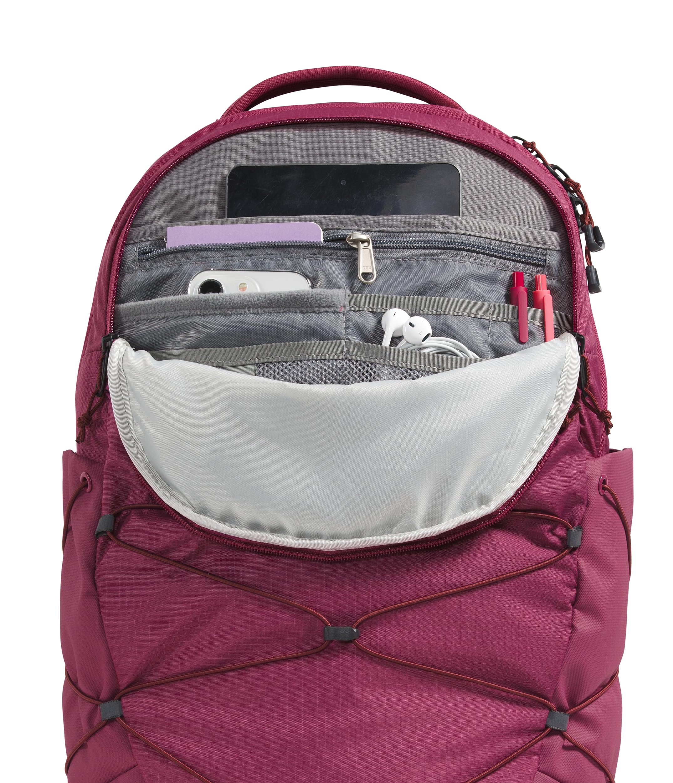 THE NORTH FACE Women's Borealis Commuter Laptop Backpack - Water-Resistant, Lightweight & Durable - Perfect for Work, School & Travel - Cyber Berry/Sumac Color