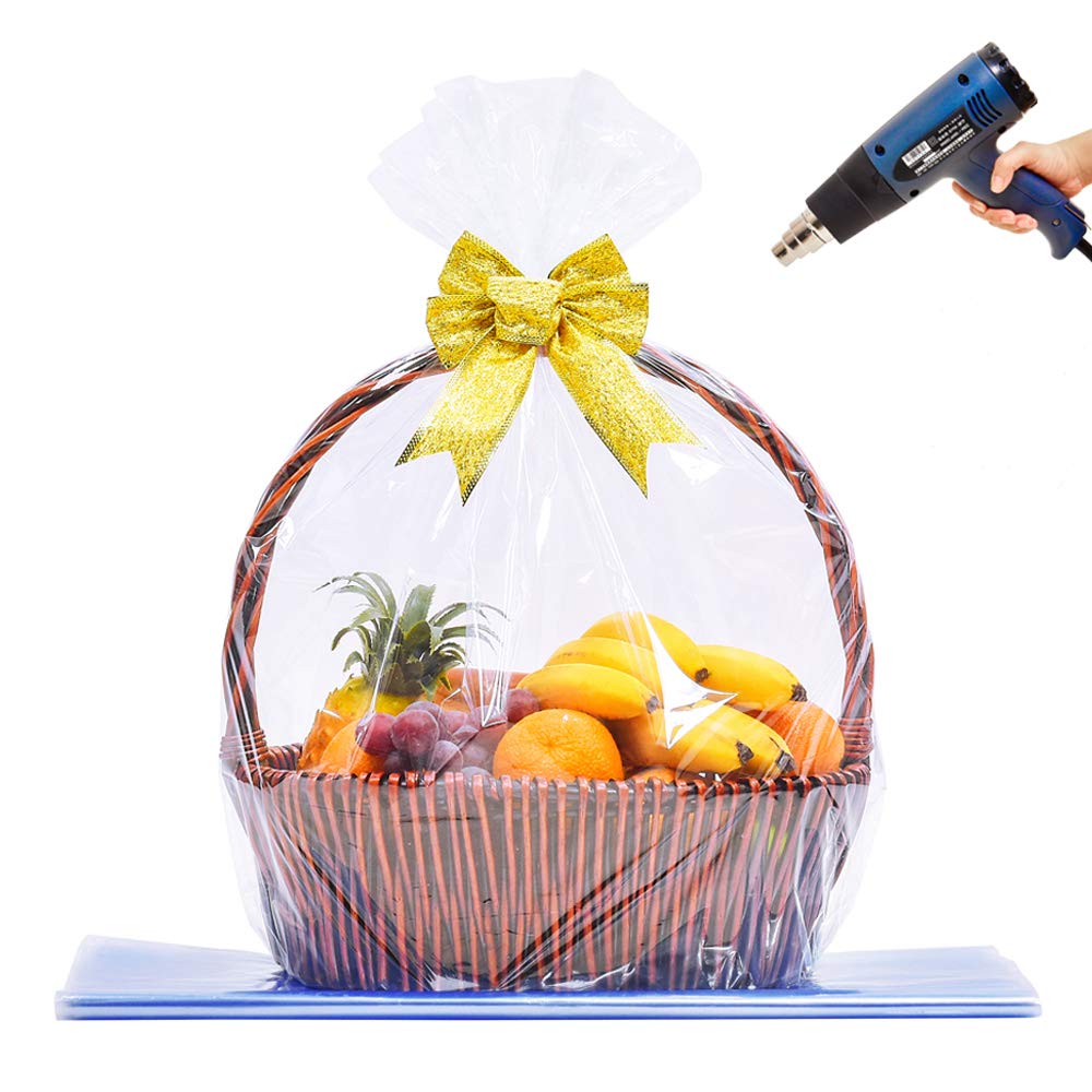 Extra Large Jumbo Shrink Wrap Bags - 40x47 Inch Premium Cellophane Gift Bags (10 Pack) for Easter Baskets, Holiday Packaging & Gift Wrapping