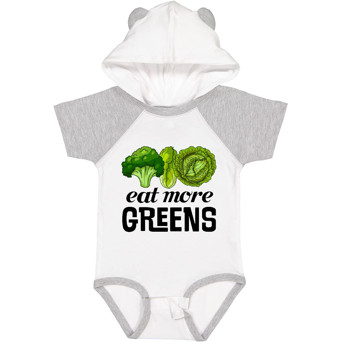 Inktastic Eat More Greens Broccoli Cabbage Baby Bodysuit - Organic Cotton Infant Onesie for Boys & Girls - Perfect for Playdates, Family Photos & Healthy Eating Promotion