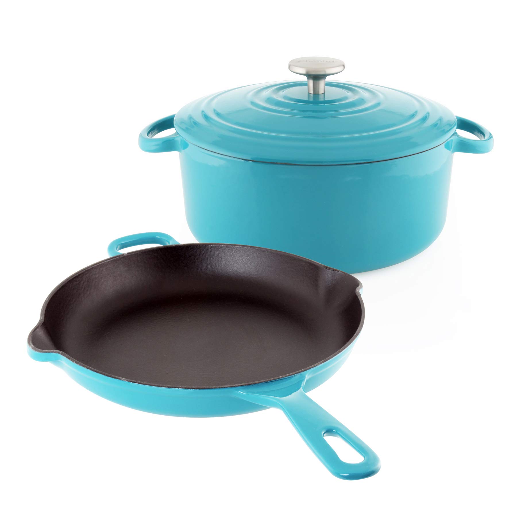 Premium Chantal Enameled Cast Iron Cookware Set - 3-Piece (Sea Blue) | Durable Kitchen Essentials for Baking, Roasting & Stovetop Cooking