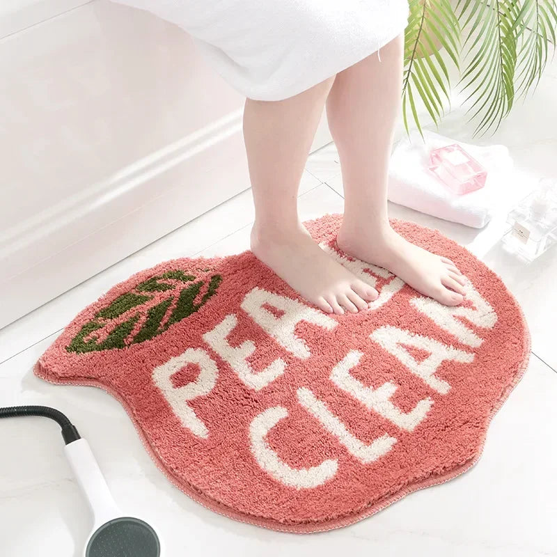 Funny Fruit Pun Flocking Floor Mats - Non-Slip Kitchen & Bathroom Rugs for Home Decor - Perfect for Housewarming Gifts & Cozy Home Accessories