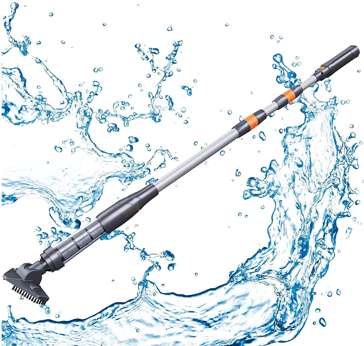 2200mAh Handheld Pool Vacuum - 75+ Mins Runtime, 92'' Reach for Spa & Small Pools Cleaning