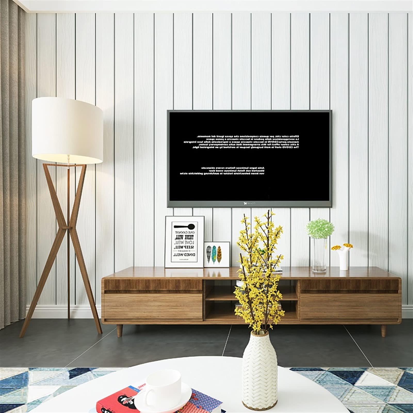 Modern Nordic Simple Stripe Non-Woven Wallpaper - Peel and Stick Wallpaper for Bedroom, Living Room, TV Background | Home Decor, Accent Wall, DIY Wall Stickers