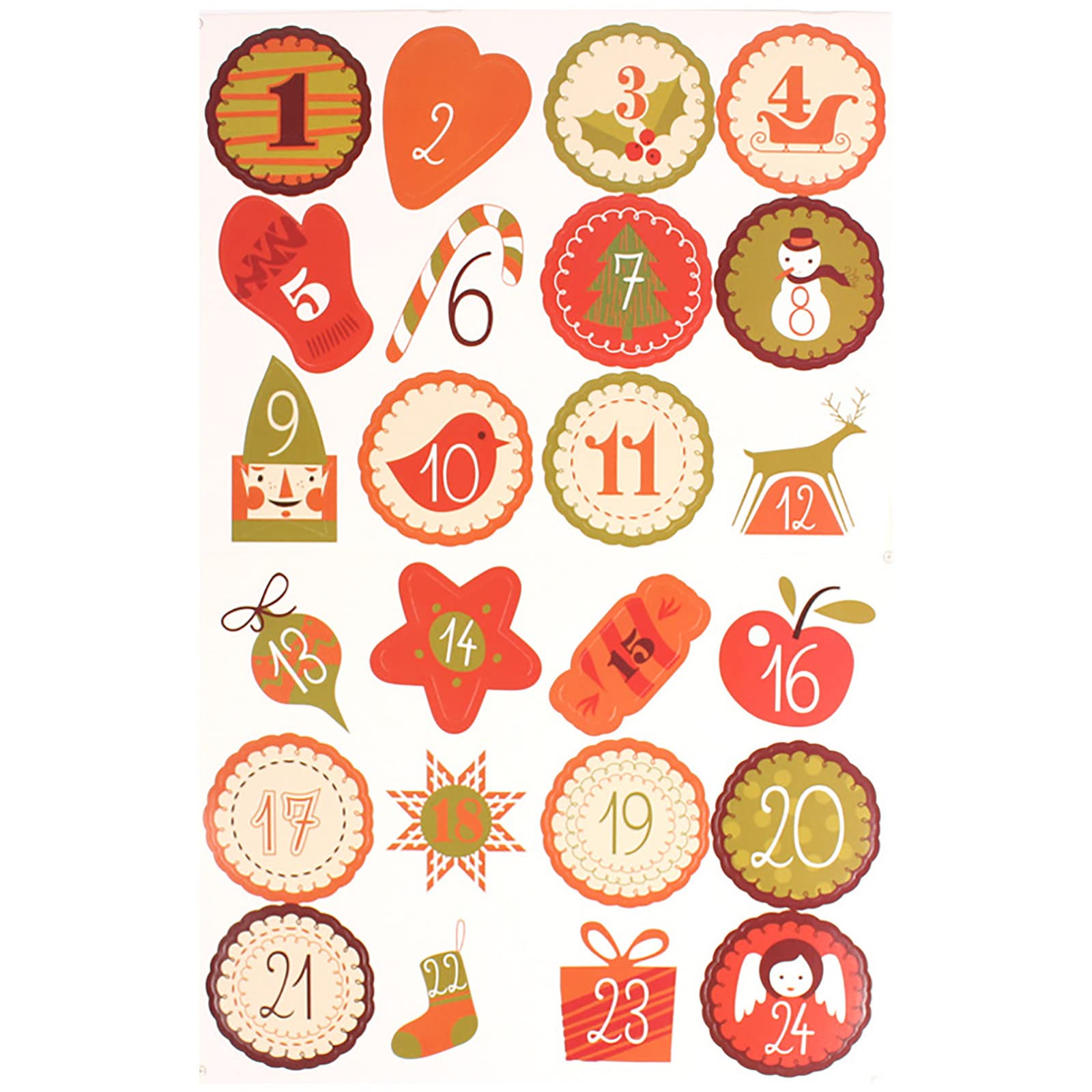 Christmas Stickers Gift Set - 24 Round Holiday Seals & Wall Decals for Festive Decor | Includes Digital Bread Thermometer for Holiday Baking
