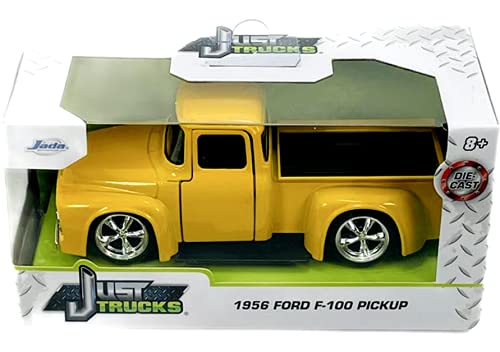 Jada 1956 Ford F-100 Pickup Truck 1/32 Scale Diecast Model Car - Yellow | Classic Vintage Toy for Collectors & Kids | Perfect for Display, Gifts & Play Scenes