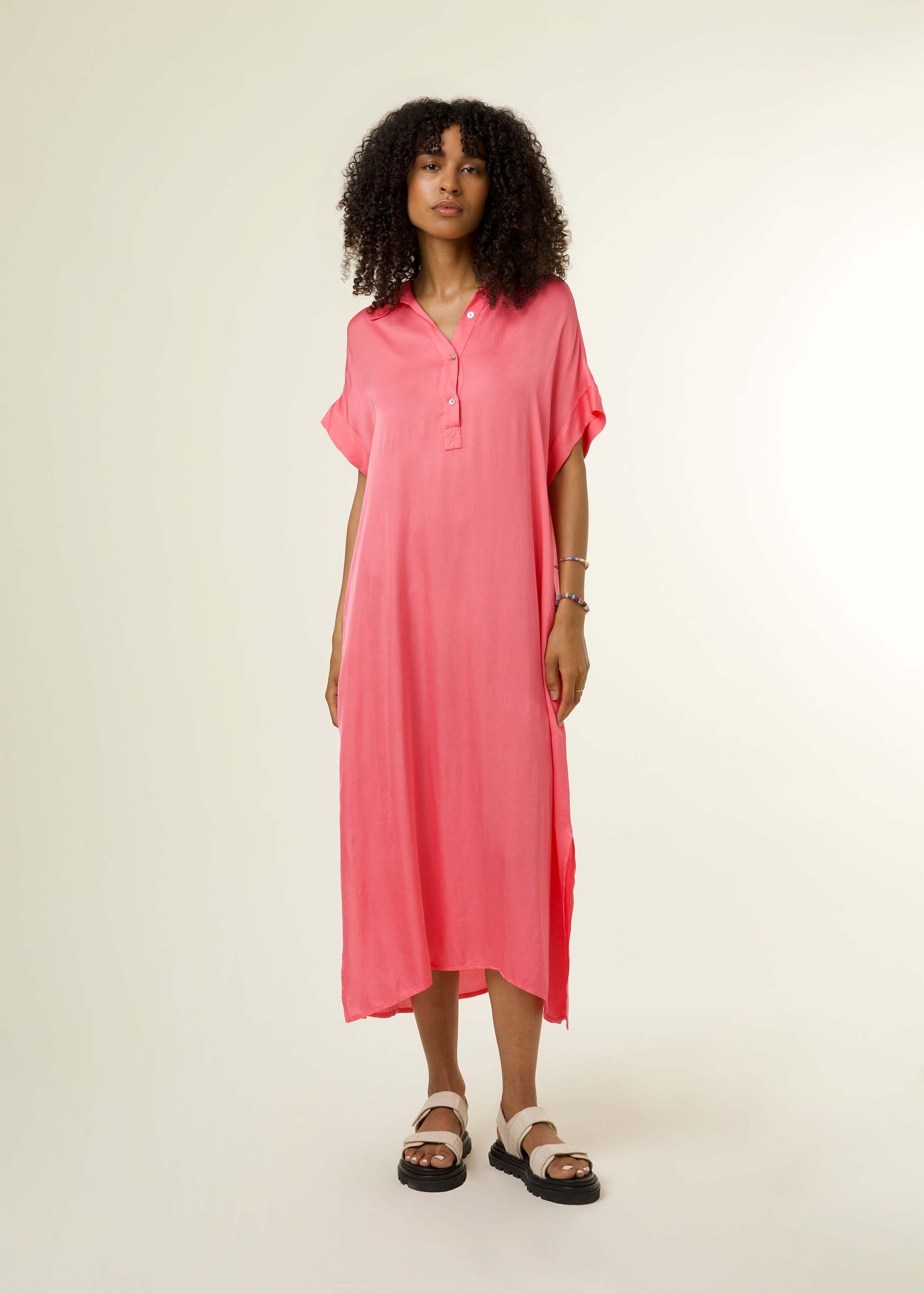 Galiena Women's Coral Floral Summer Dress - Elegant A-Line Flowy Maxi Dress for Beach, Vacation & Party Wear