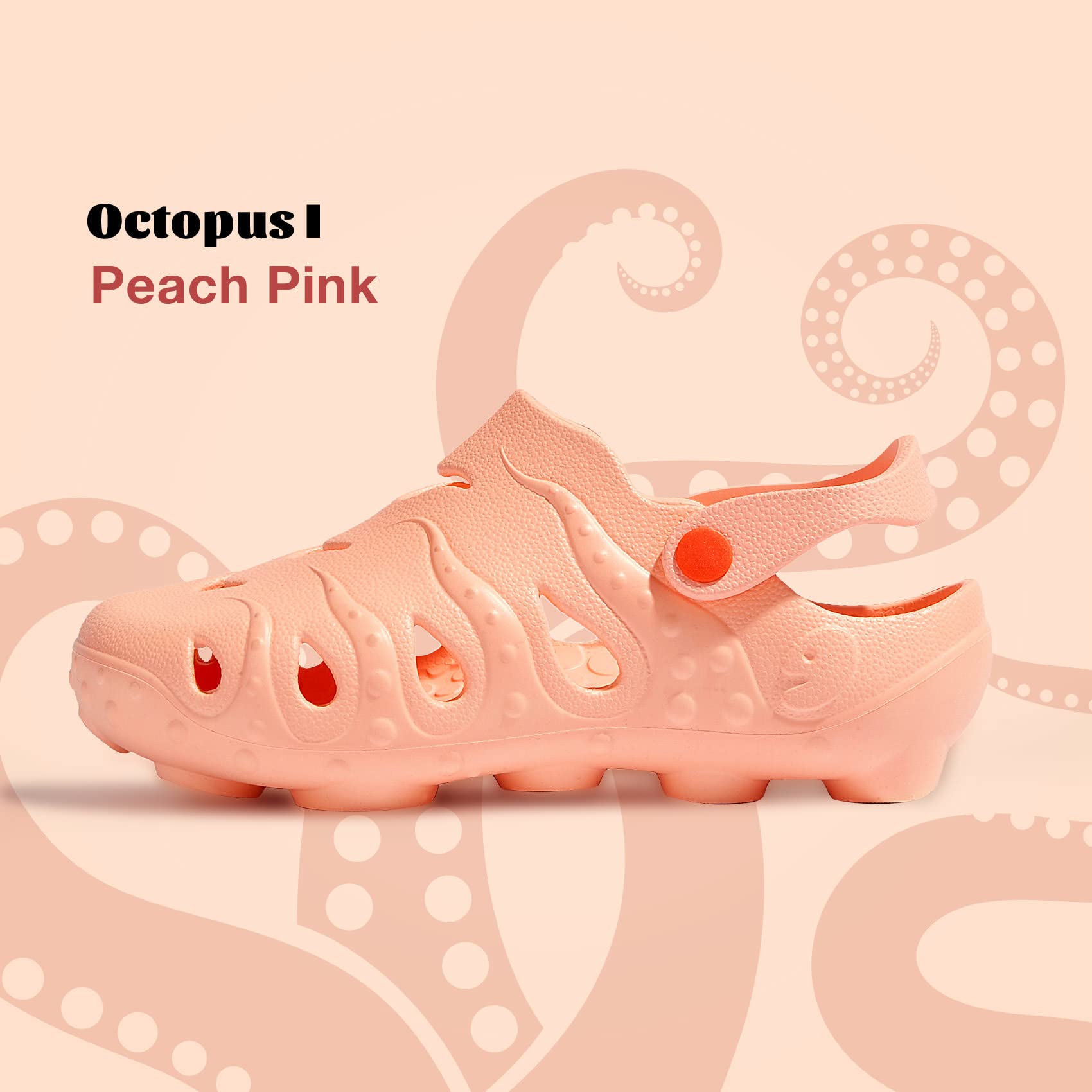 UIN Women's Comfortable Clog Garden Shoes - Slip On Beach Outdoor Slippers Sandals with Octopus Design | Perfect for Gardening, Beach Walks & Summer Outings
