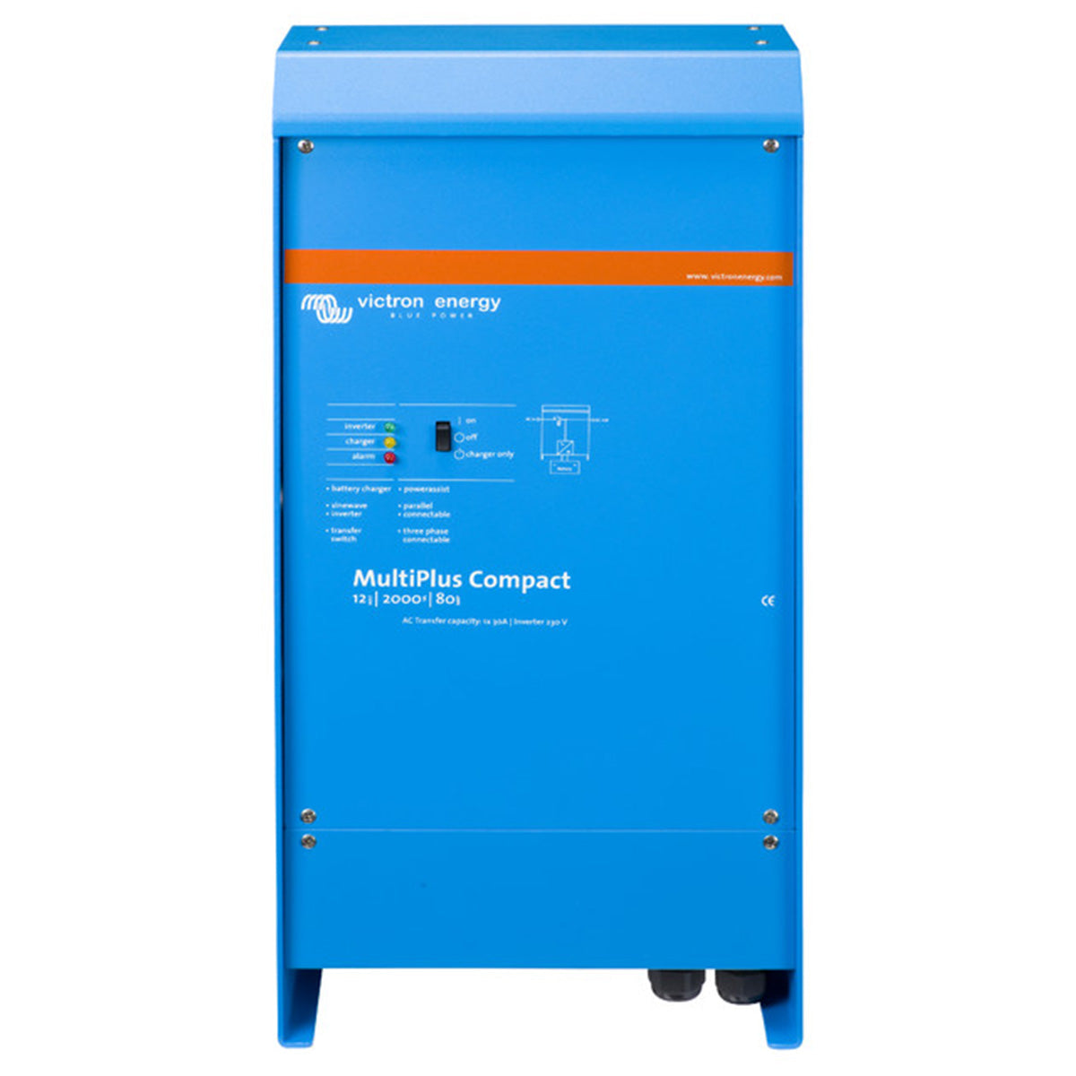 Victron Energy MultiPlus Compact 12V 2000VA 80A 230V Inverter Charger with VE.Bus - Perfect for RVs, Boats & Off-Grid Solar Power Systems