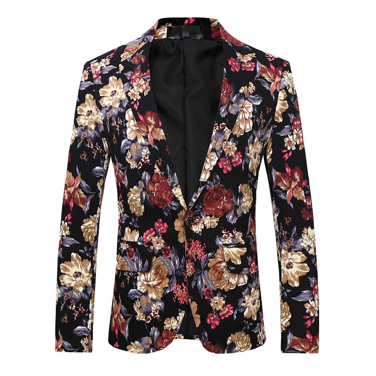 Cloudstyle Men's 2-Piece Slim Fit Tweed Suit with Notched Lapel & Floral Pattern - Formal & Business Attire for Weddings, Office & Special Occasions