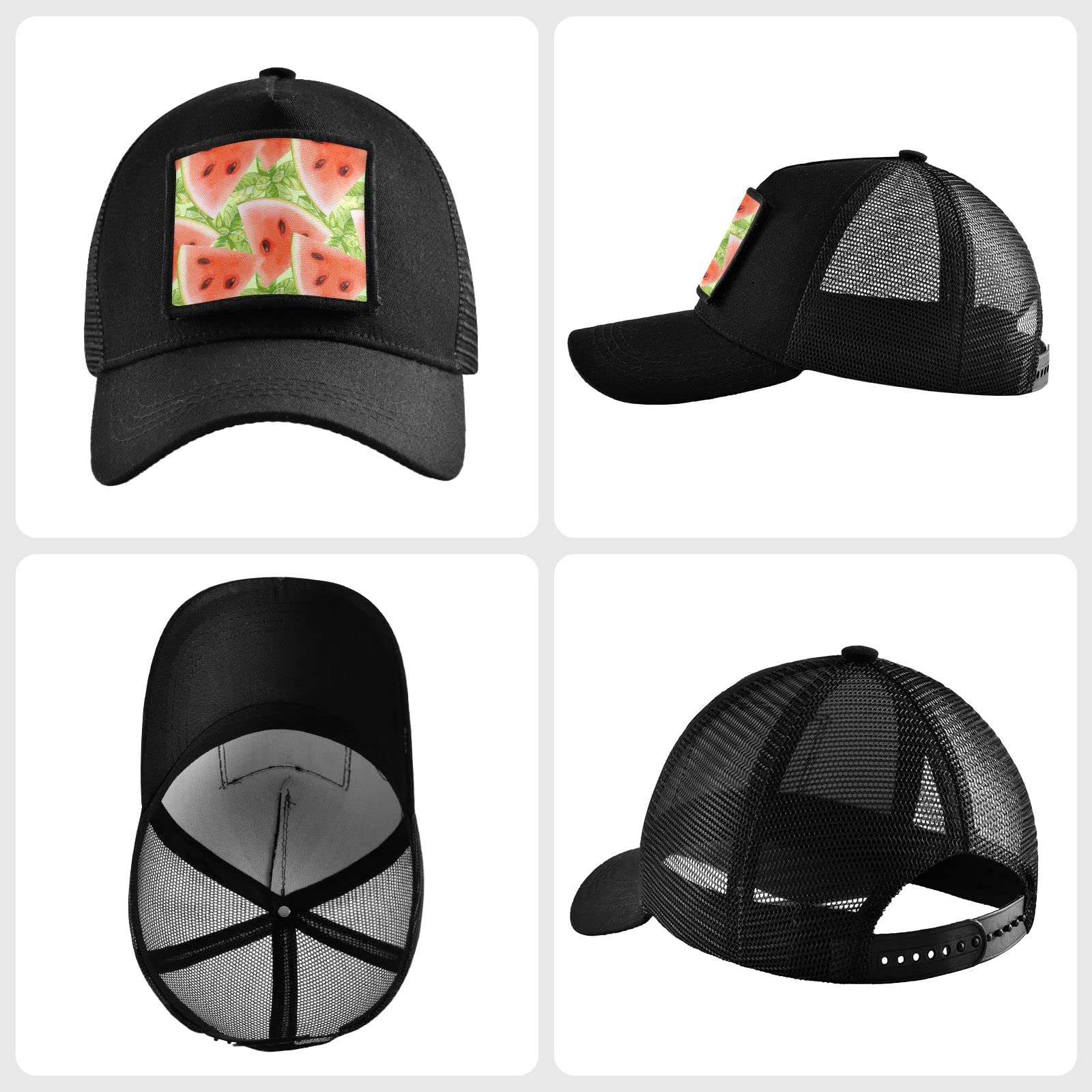 Sinestour Watermelon Leaves Baseball Cap for Men & Women - Low Profile Military Army Hat in Black - Perfect for Outdoor Activities, Hiking, and Casual Wear