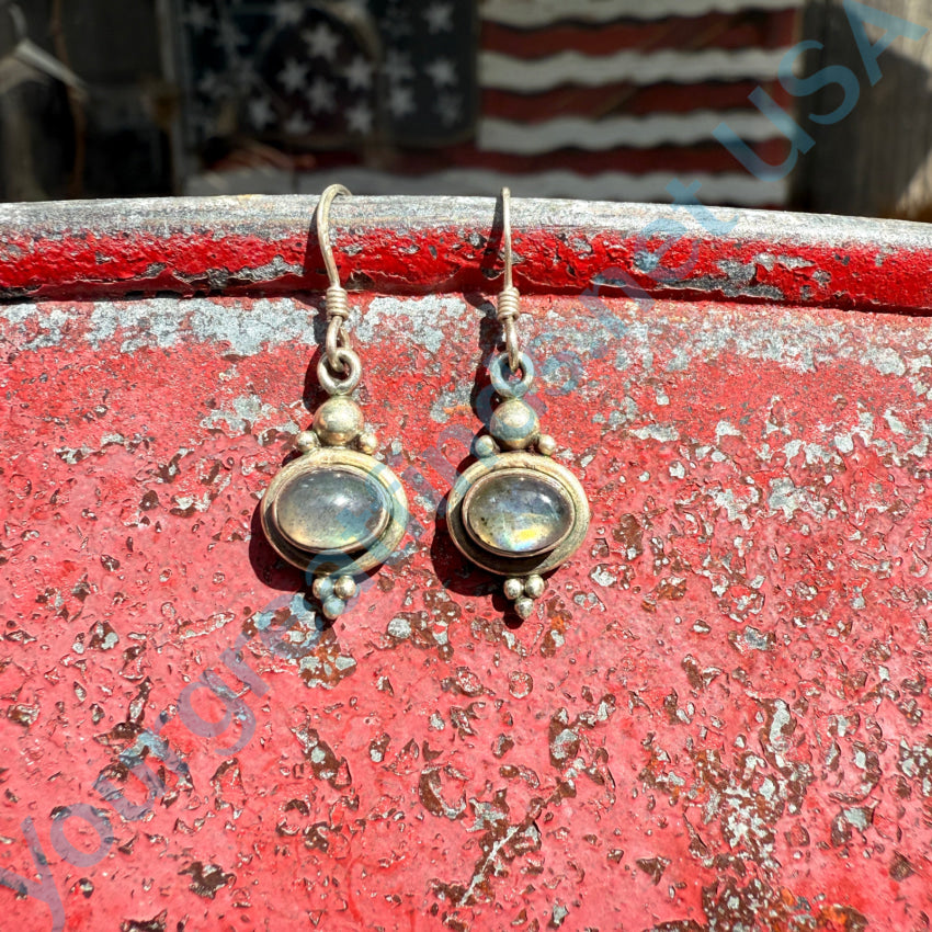 Sterling Silver Rainbow Moonstone Pierced Earrings for Women - Elegant Dangle Earrings for Party, Wedding & Everyday Wear