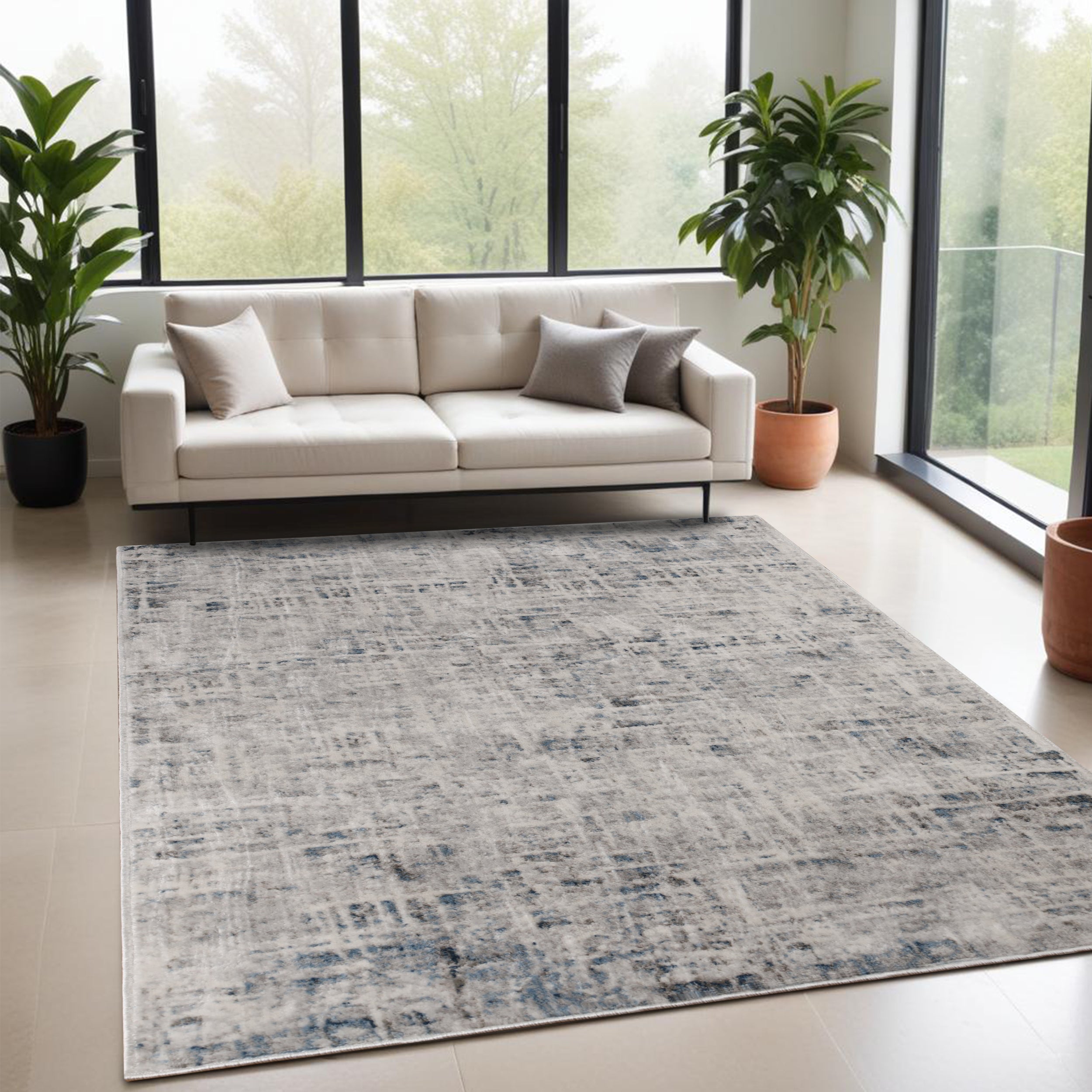 Stylish Acer Distressed Contemporary Abstract Modern Indoor Area Rug - Perfect for Living Room, Bedroom, or Hallway Decor