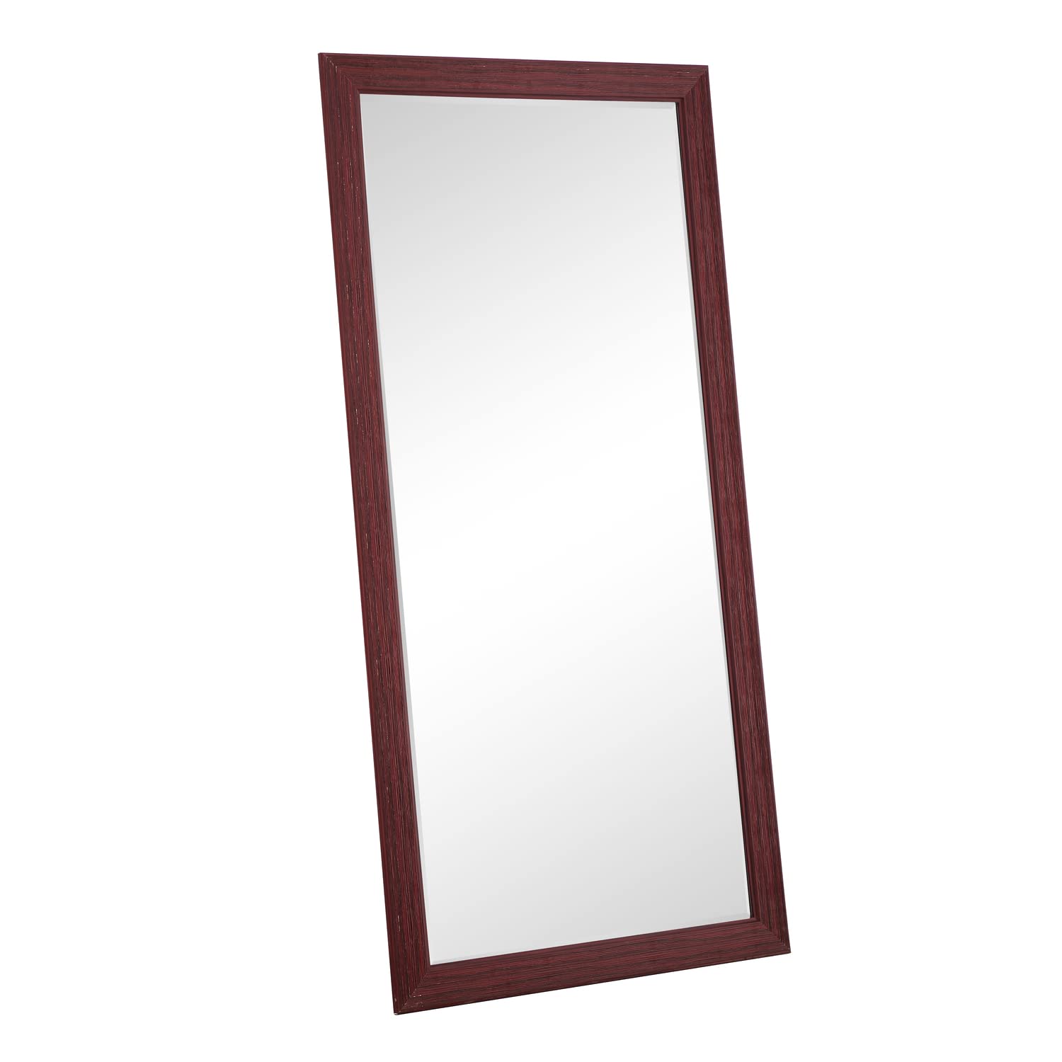 Naomi Home Farmhouse Full-Length Mirror with Rustic Wood Frame - 66x32 Inch Elegant Floor Mirror for Bedroom, Living Room & Entryway - Natural Finish Full Body Mirror