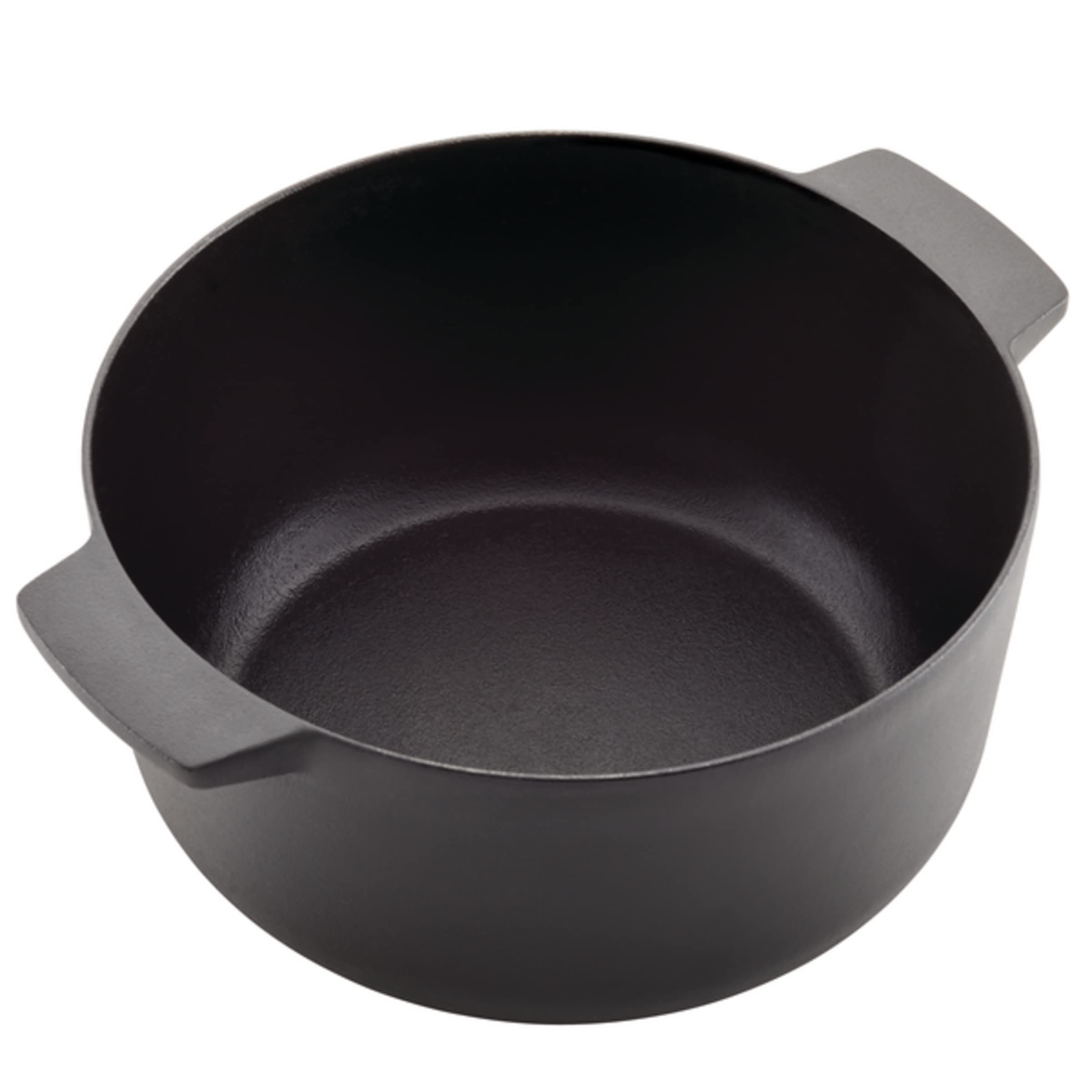 KitchenAid 6 Quart Seasoned Cast Iron Dutch Oven - Black Enameled Pot for Braising, Stewing & Baking | Perfect for Soups, Bread & Camping Meals