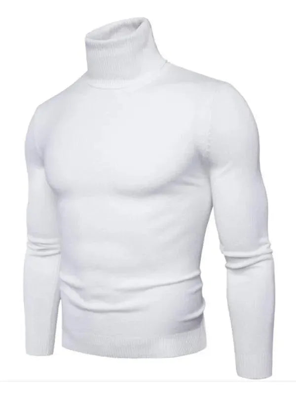 Men's Wool Knit Turtleneck Sweater - Thick Warm Winter Pullover for Casual Wear & Outdoor Activities