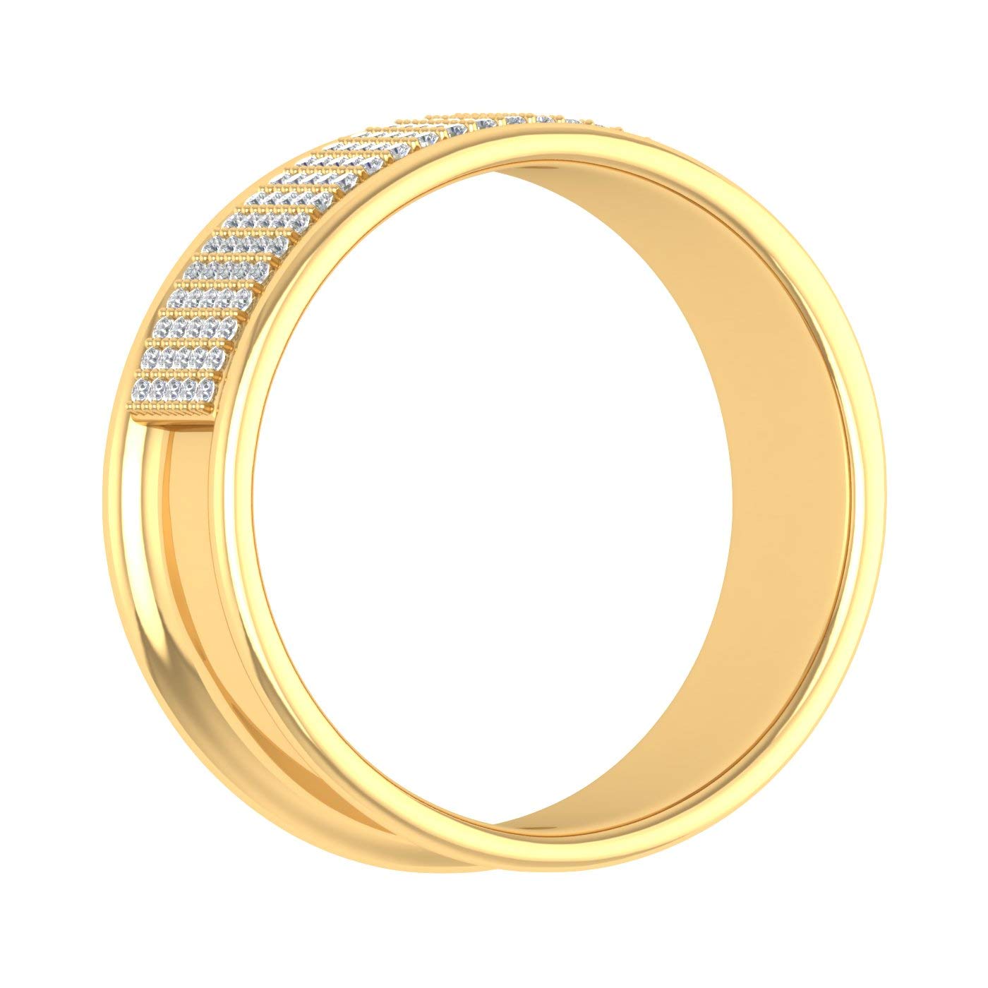 0.30 Carat Round Diamond Wedding Band Ring in 10K Gold (I1-I2 Clarity) - Elegant Bridal Jewelry for Engagement, Anniversary & Special Occasions
