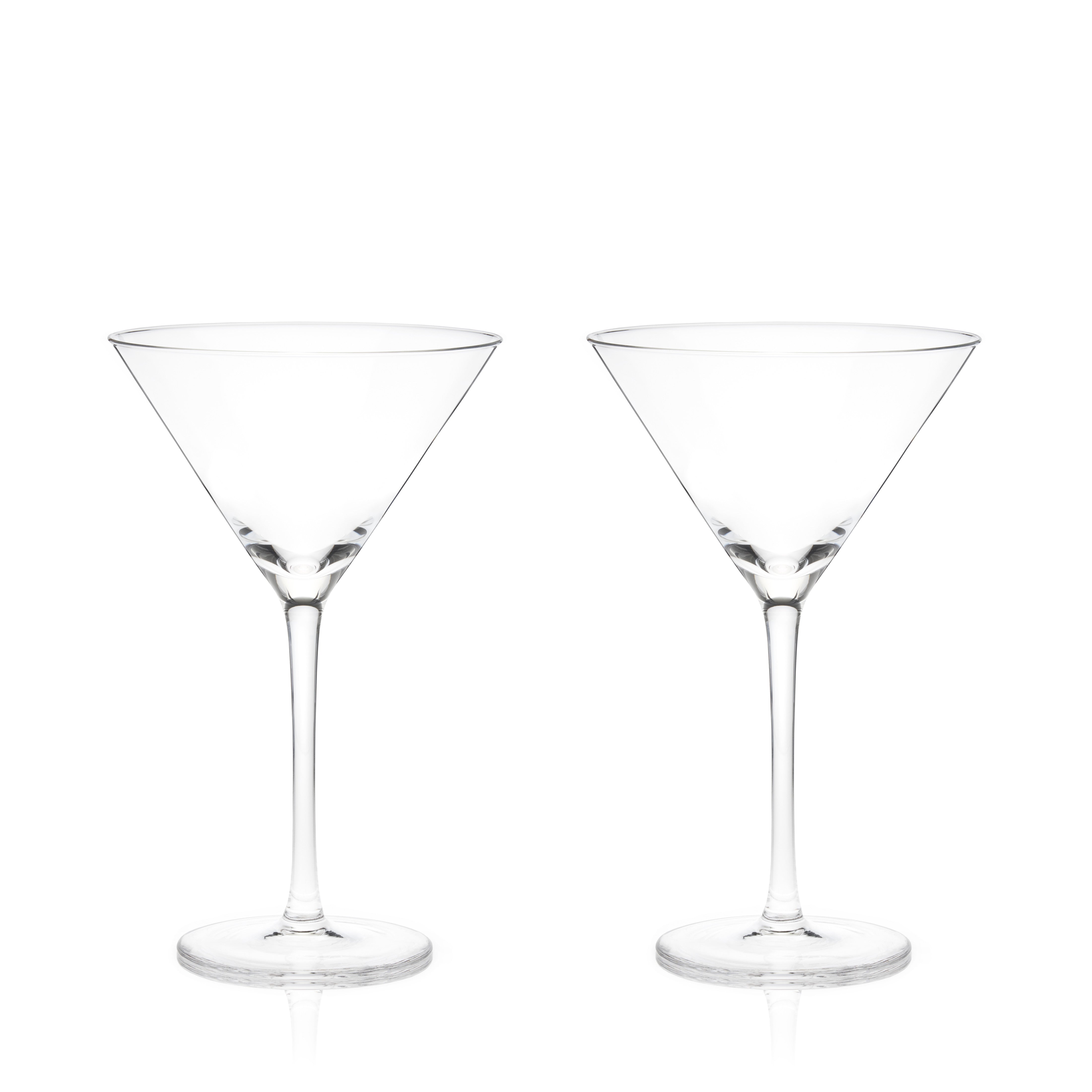 Elegant Raye Stemmed Crystal Martini Glasses Set of 2 - Perfect for Cocktail Parties, Wedding Receptions & Home Bar Decor