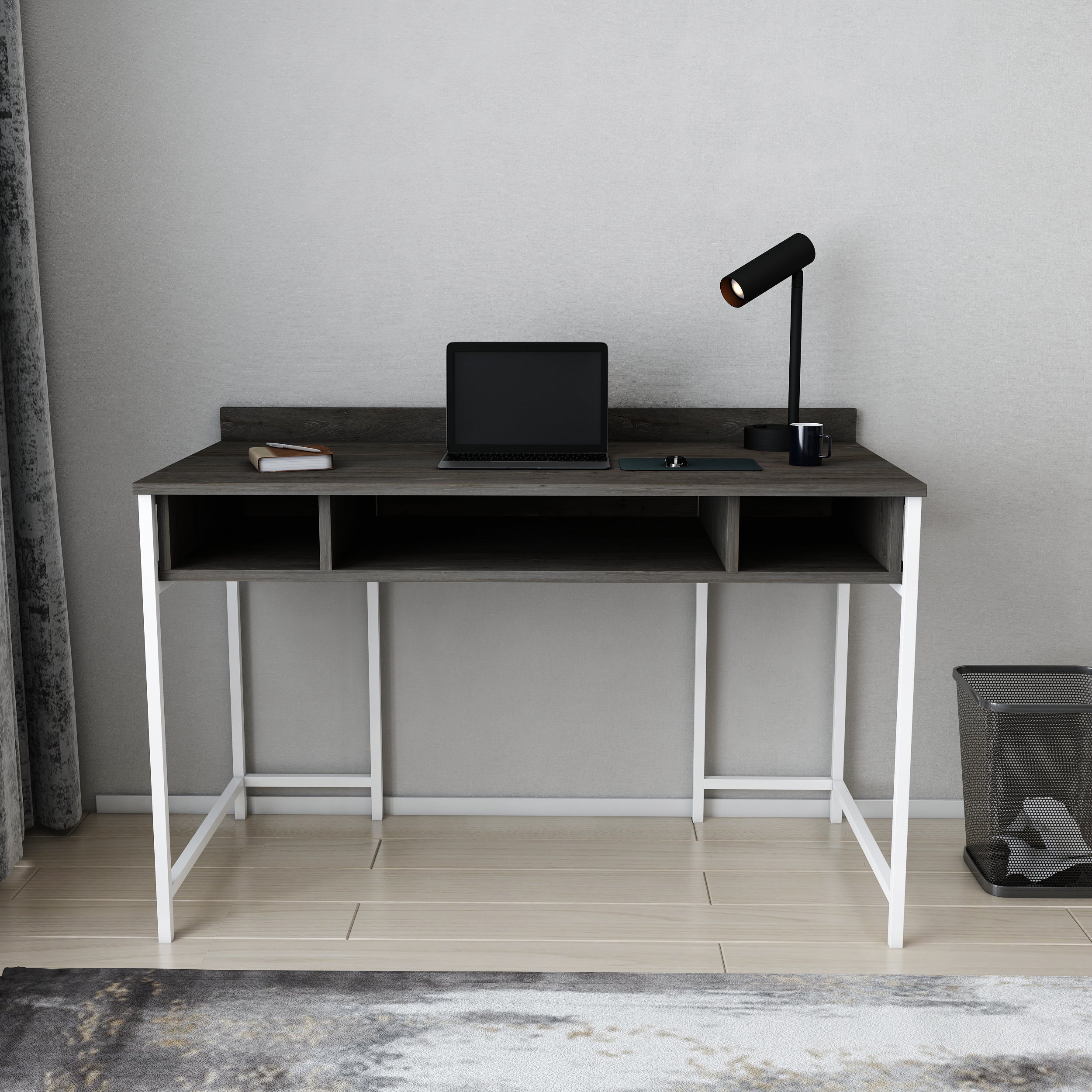 White - Dark Gray Oak