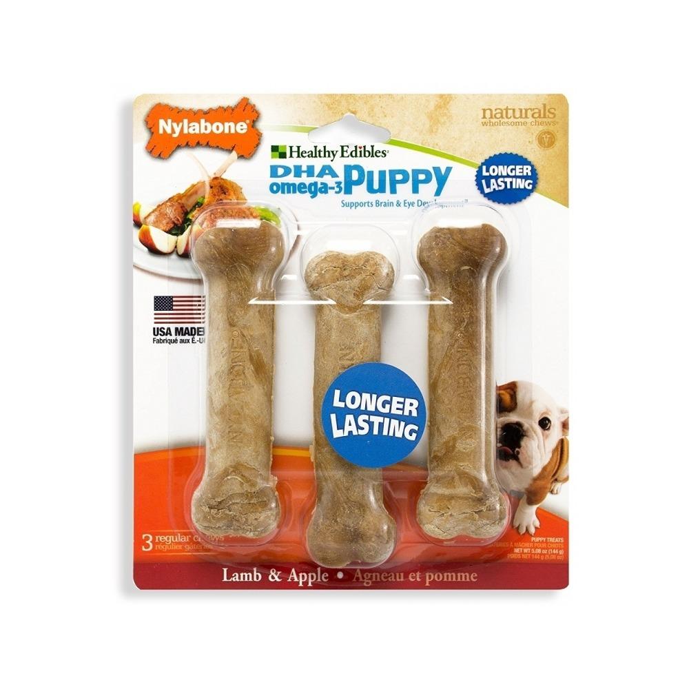 Healthy Edibles Puppy Lamb & Apple Dog Dental Chews - Natural Teeth Cleaning Treats for Small & Medium Dogs - Perfect for Puppy Training & Oral Care at Home