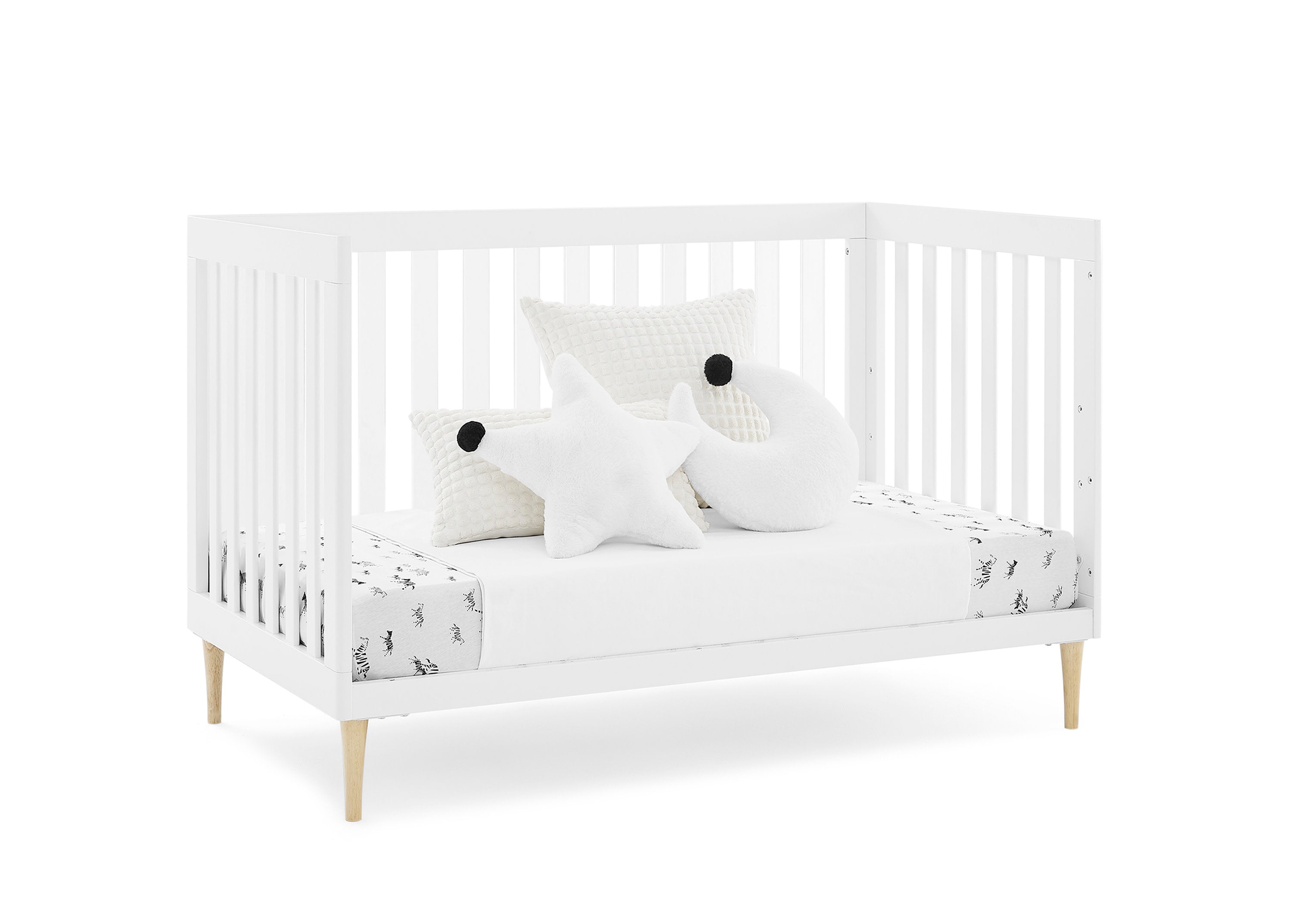 Austin Acrylic 4-in-1 Convertible Baby Crib - Toddler Bed, Daybed & Full-Size Bed | Modern Nursery Furniture for Boys & Girls | Perfect for Small Spaces & Growing Families