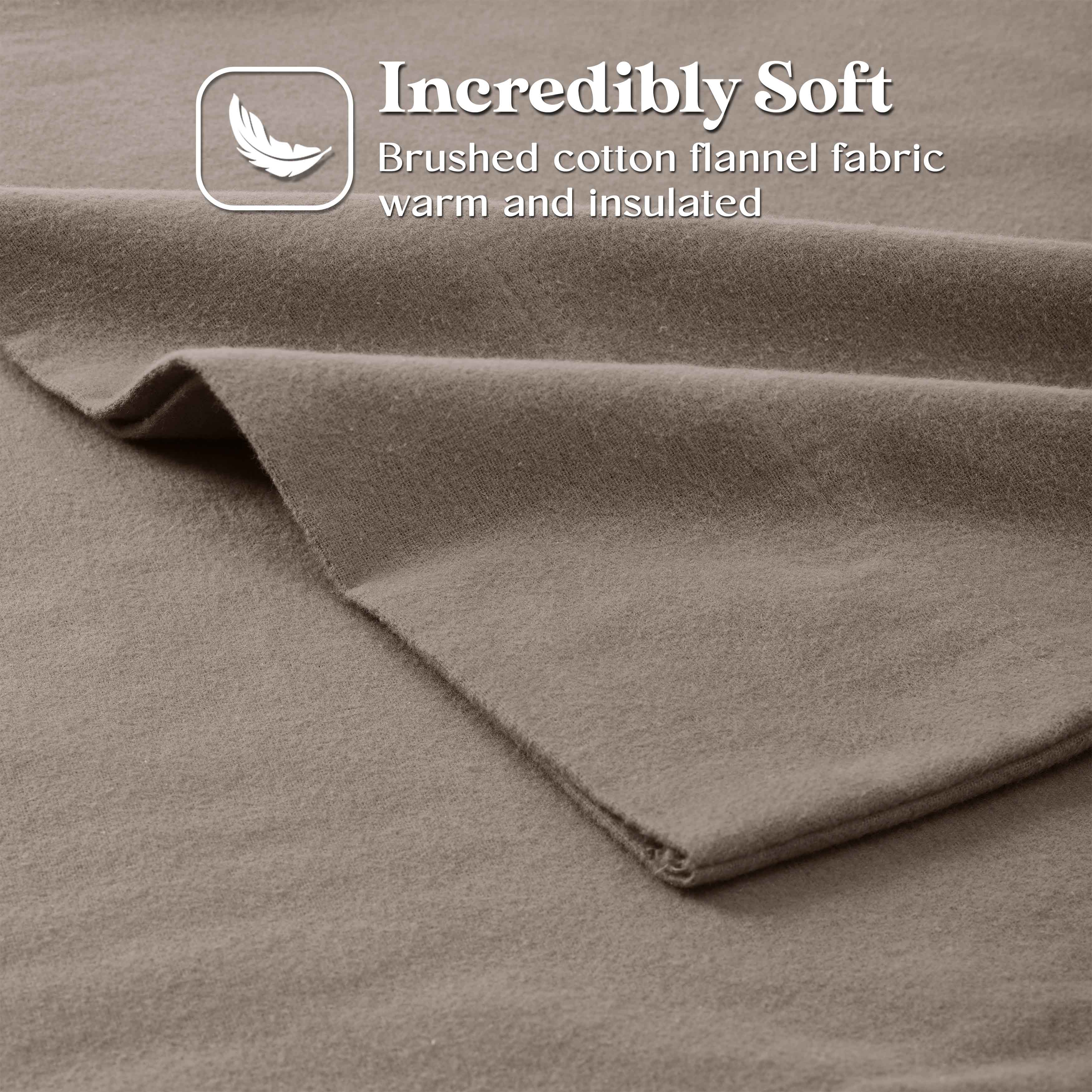 Premium Rome Flannel Cotton Solid Brushed Deep Pocket Sheet Set - Ultra Soft & Cozy Bedding for Winter - Perfect for Master Bedroom, Guest Room & Dorm Use