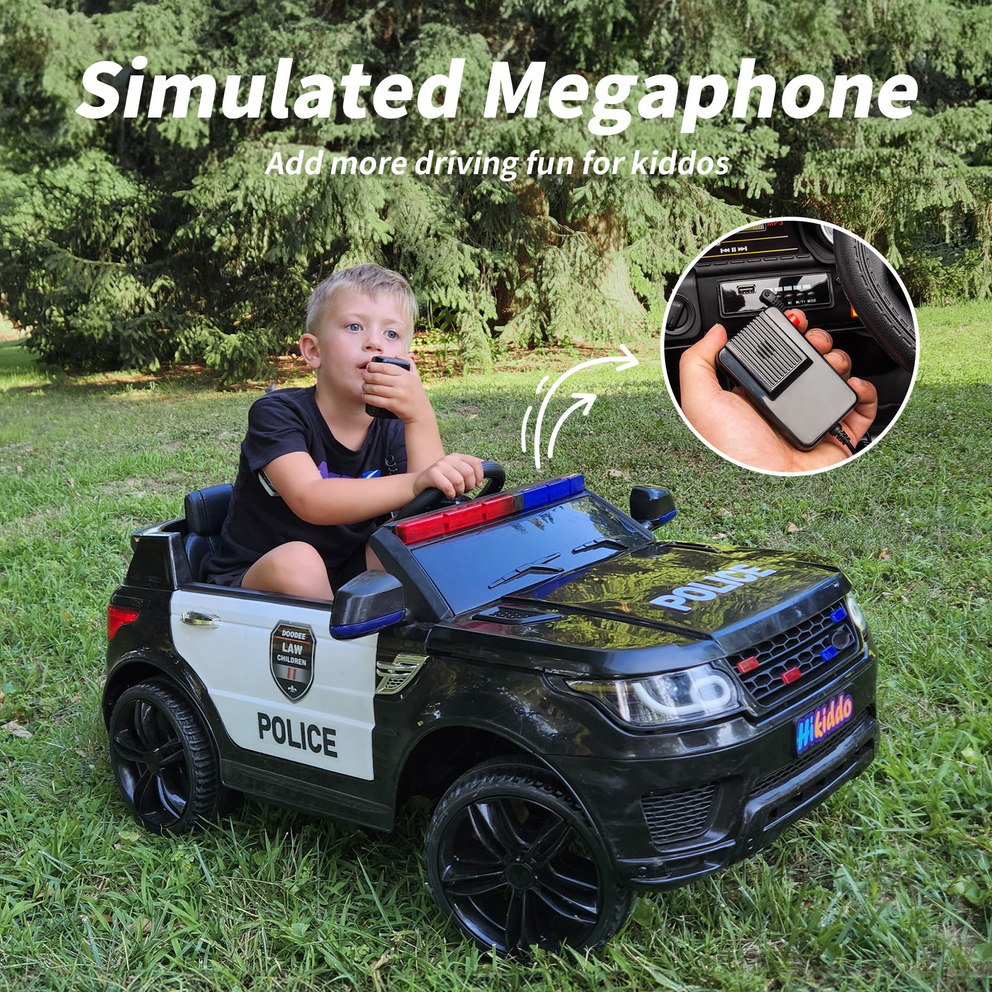 24V Electric Police Ride-On Toy Car for Kids with Remote Control, 400W Motor & 5mph Max Speed - Black | Outdoor Play, Birthday Gift, Pretend Play for Toddlers & Children