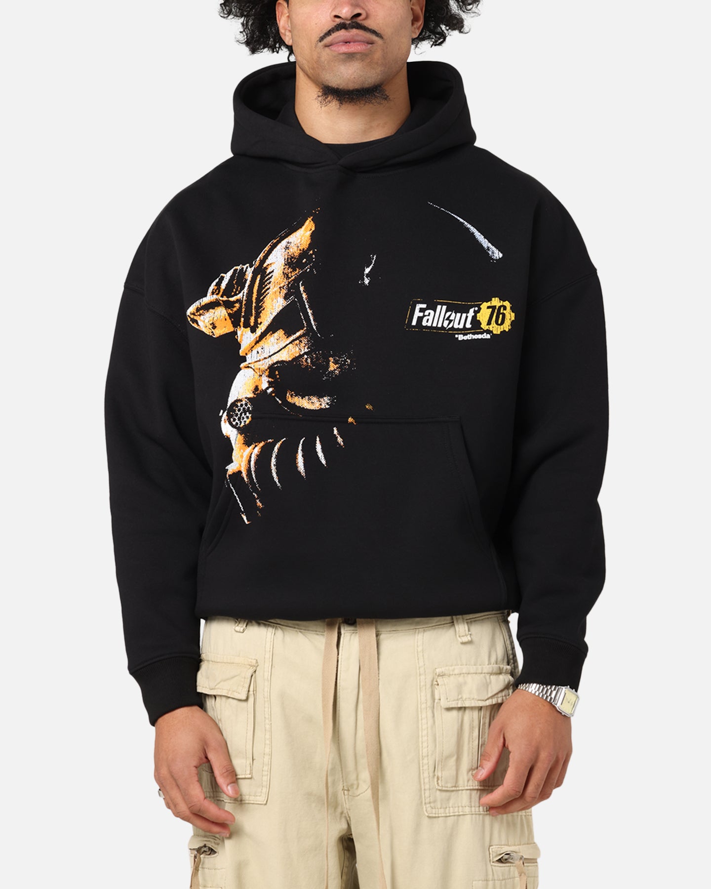 73 Studio X Fallout '76 Premium Black Hoodie - Official Fallout Merchandise for Gaming Fans & Cosplay Enthusiasts