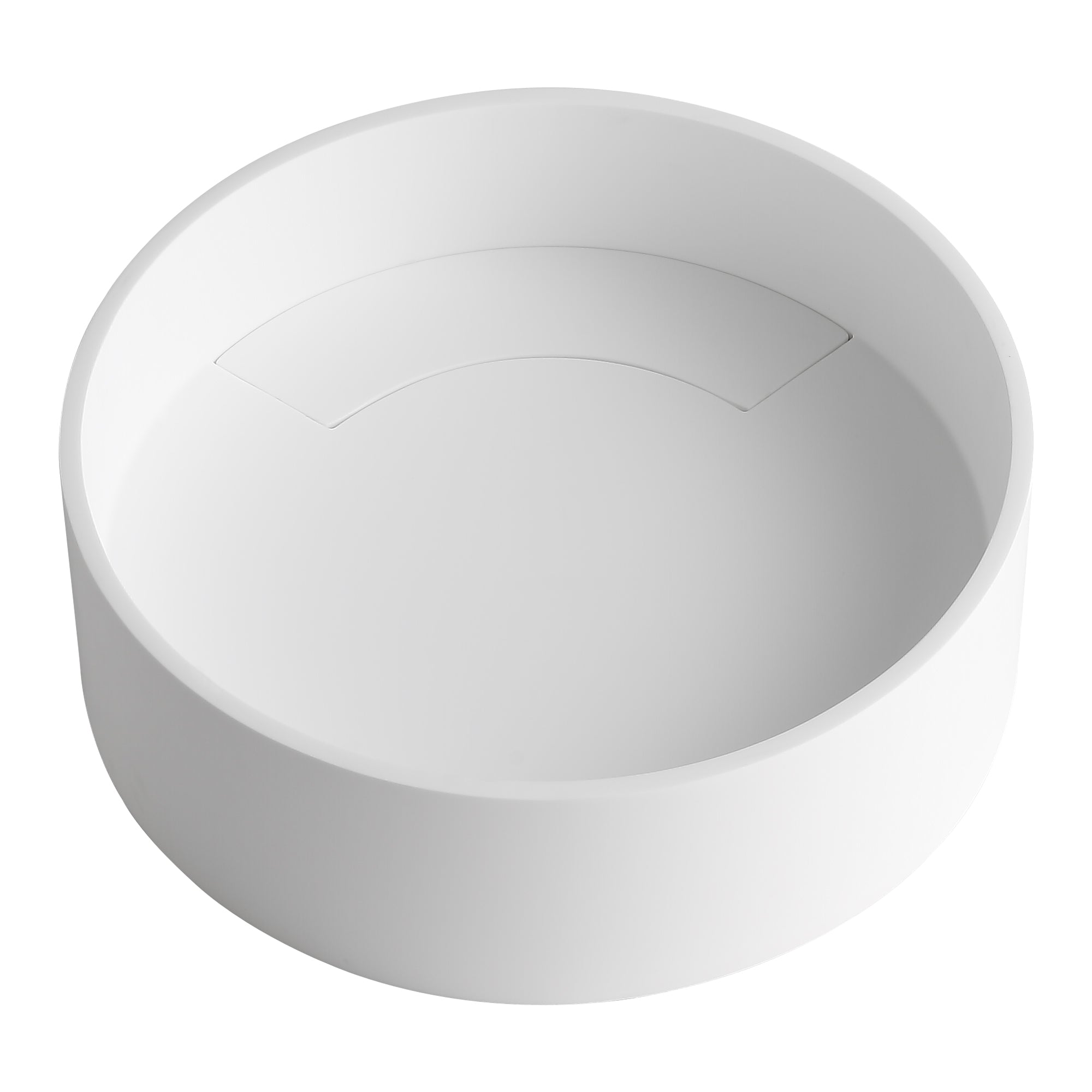 Ancona Round Pure Acrylic Stone Vessel Bathroom Sink in Matte White - Modern Vanity Sink for Bathroom Remodeling & Powder Room Upgrade