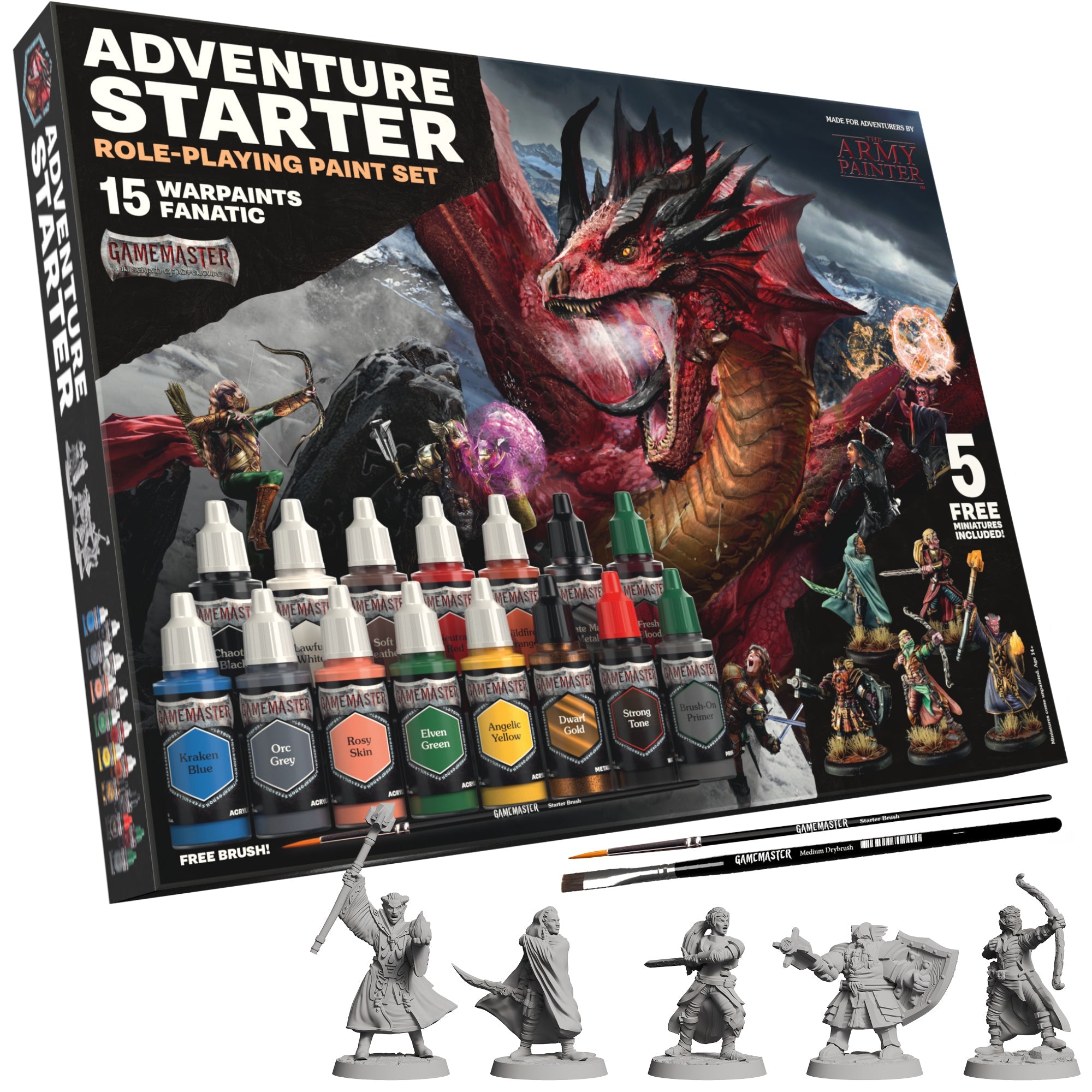 GameMaster: Adventure Starter Role Playing Paint Set Combo - Premium RPG Miniature Painting Kit for Tabletop Games & D&D Campaigns