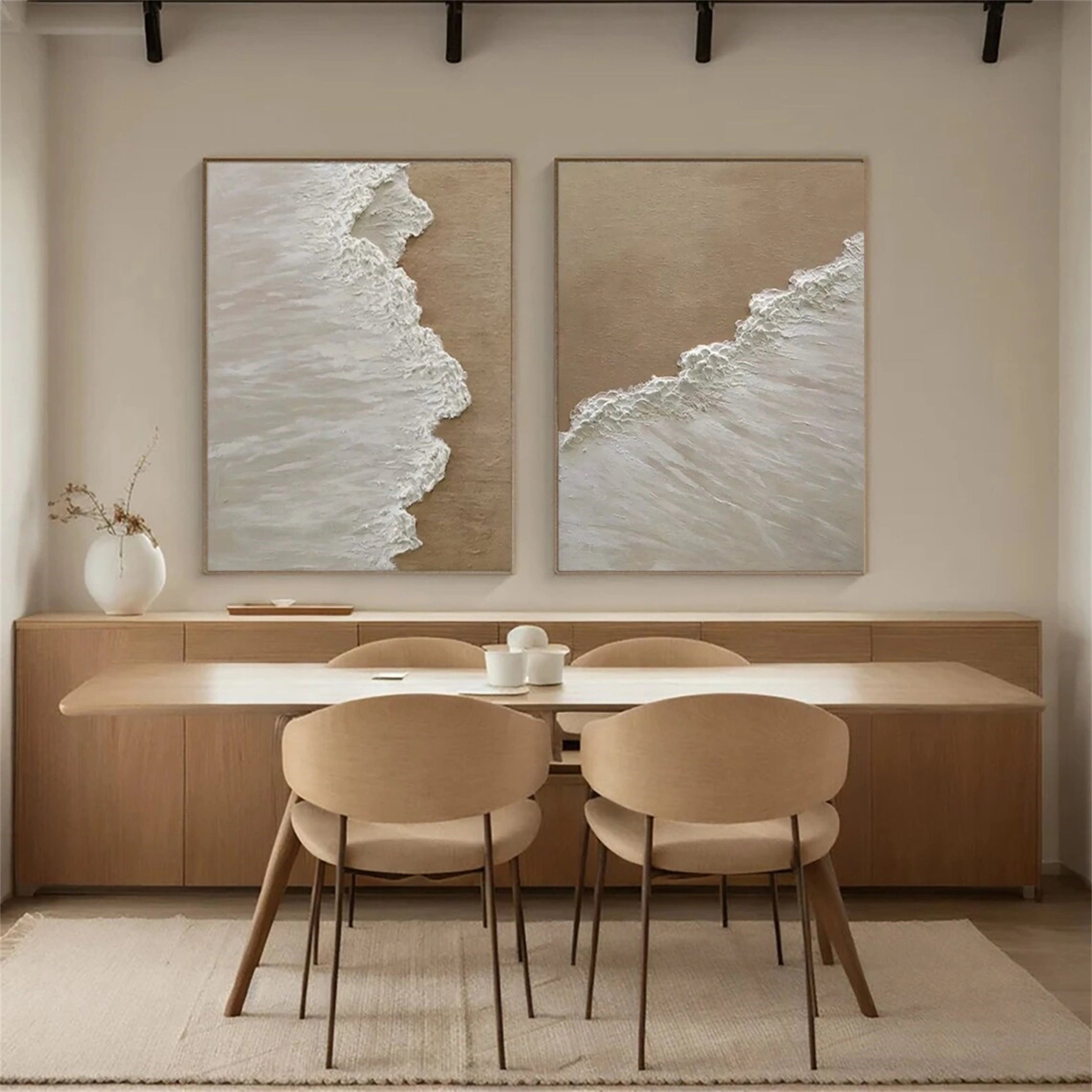 Ocean and Sky Painting Set of 2 - Beautiful Wall Art for Living Room & Bedroom Decor - #OS109 | Coastal Landscape Artwork for Home & Office
