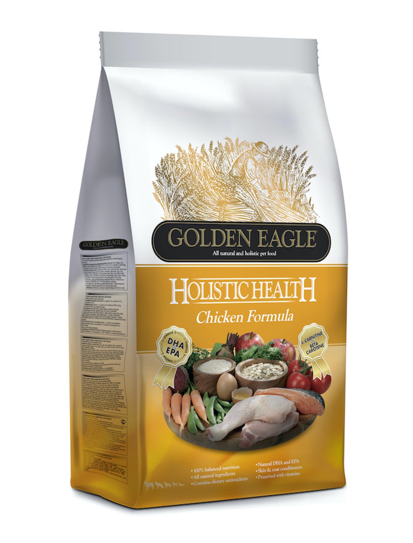 Premium Golden Eagle Holistic Chicken Formula Dry Dog Food - Grain-Free, High Protein (5lb & 15lb Bags) for Adult Dogs - Perfect for Weight Management & Sensitive Stomachs