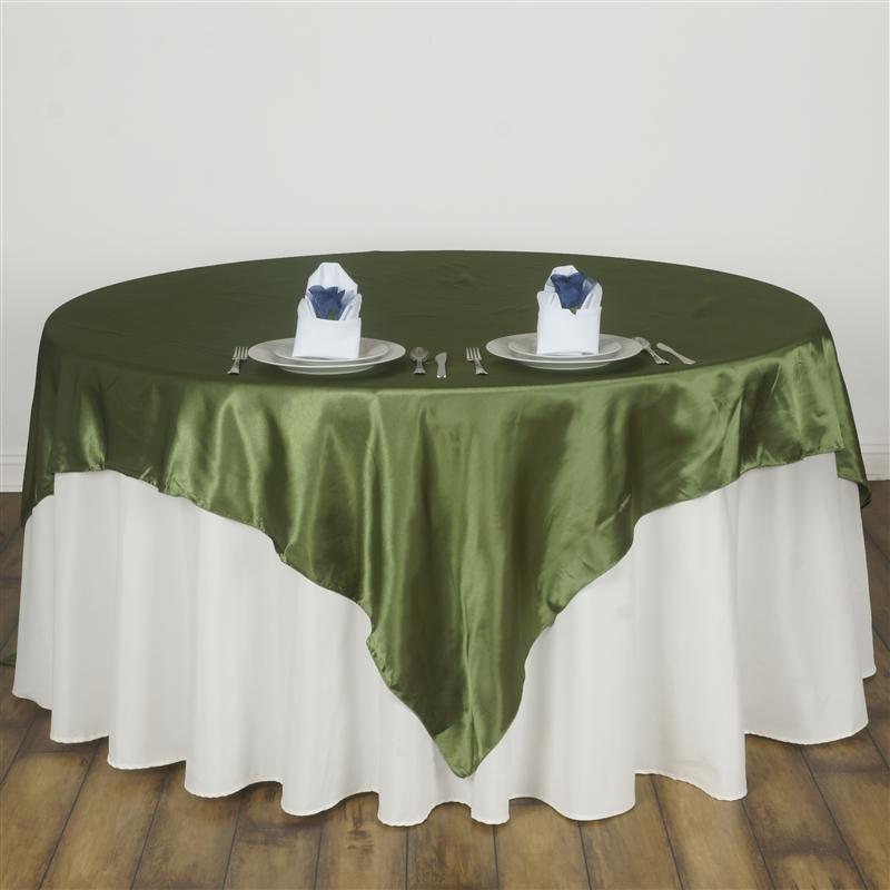 90 x 90 Inch Satin Table Overlay - Premium Square Tablecloth for Weddings, Parties & Events - Elegant Dining Table Cover for Home Decor & Special Occasions