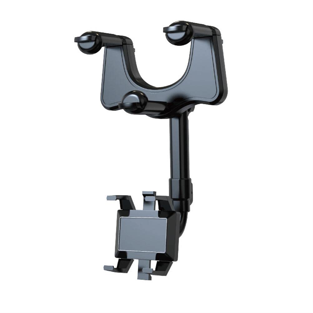360° Rotatable & Retractable Car Phone Holder - Universal Rearview Mirror Mount for iPhone, Samsung & Smartphones - Perfect for GPS Navigation, Hands-Free Calls & Road Trips