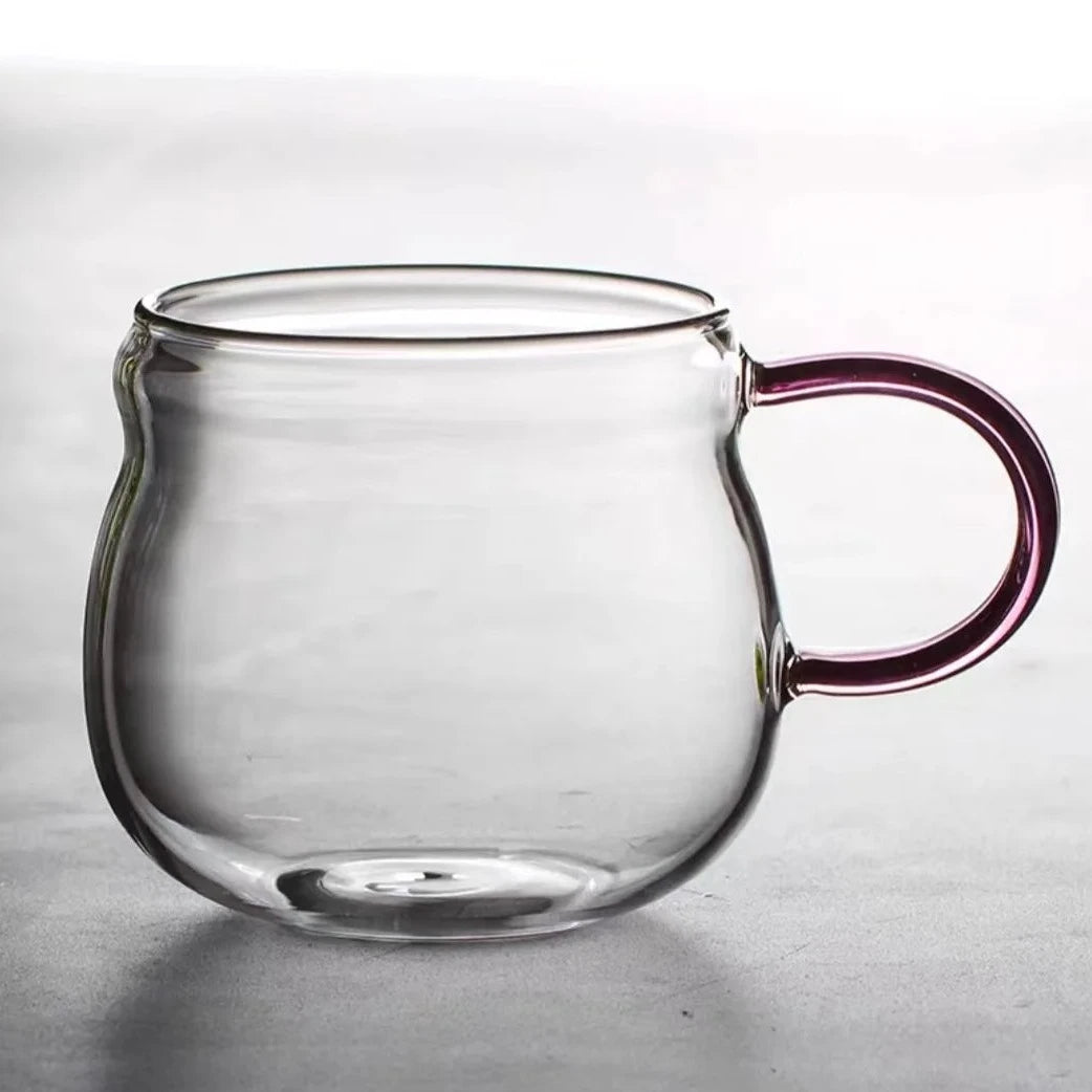 Bulbo Colored Glass Teapot and Cup Set - Handmade Artisan Tea Brewing Kit for Loose Leaf Tea - Perfect for Home, Office & Gift Giving