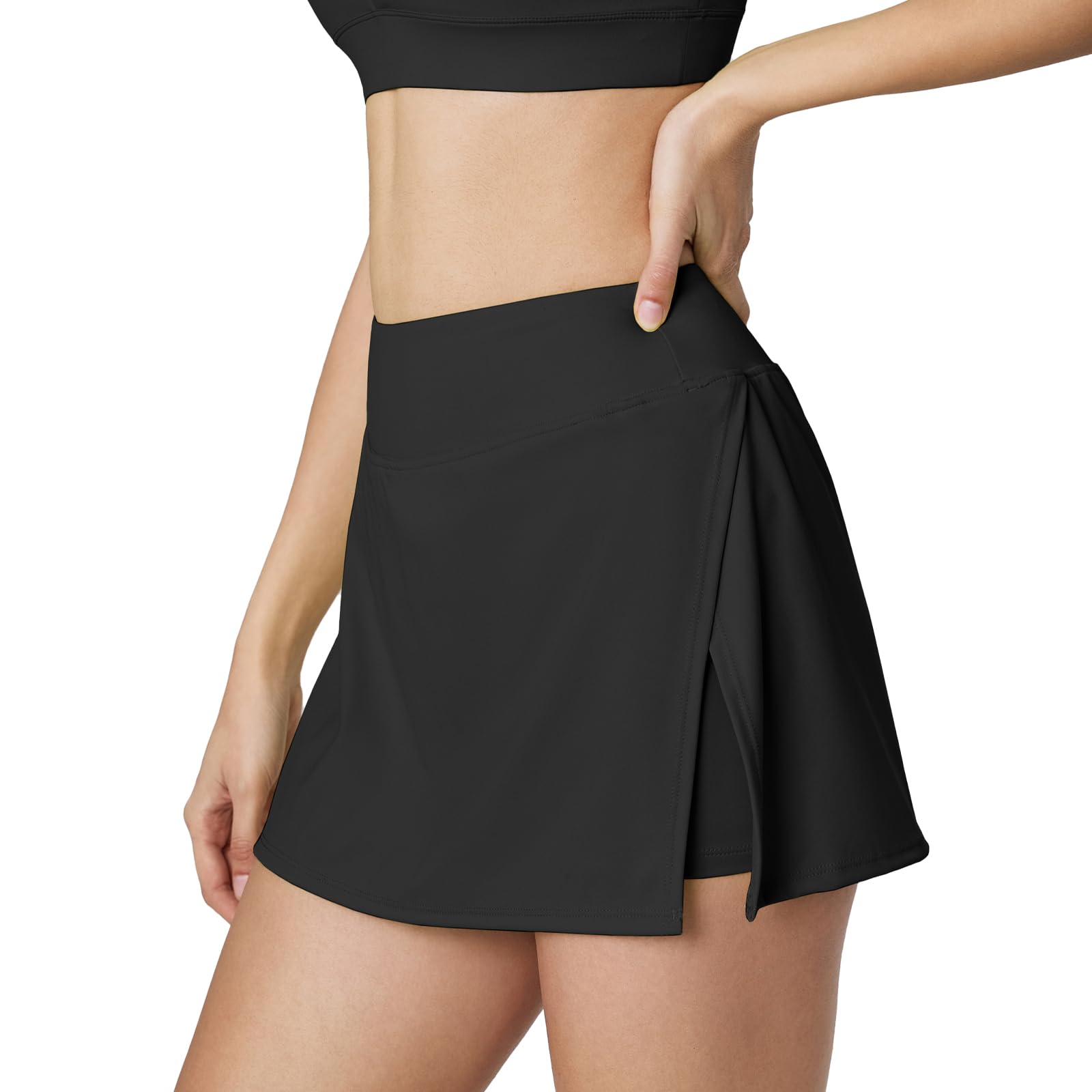 Altiland Women's High Waisted Athletic Skirt with Built-in Shorts & Pockets - Breathable Golf Tennis Skirt for Running, Yoga, and Workout - Side Slit Design for Comfort & Style
