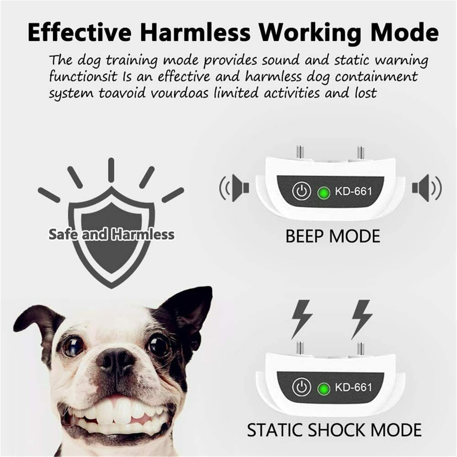 Wireless Dog Fence System - Adjustable 80-1640ft Electric Pet Containment with IP67 Waterproof Rechargeable Training Collar | Safe Boundary Solution for Small/Medium/Large Dogs (1-3 Dogs) | Perfect for Backyard, Farm & Outdoor Pet Training