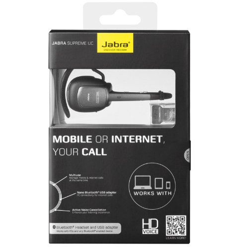 Jabra Supreme UC Wireless Bluetooth Headset with Noise Cancellation - Premium Office Headset for Calls & Meetings - Black (Retail Packaging) - Ideal for Remote Work, Video Conferencing & Business Communication