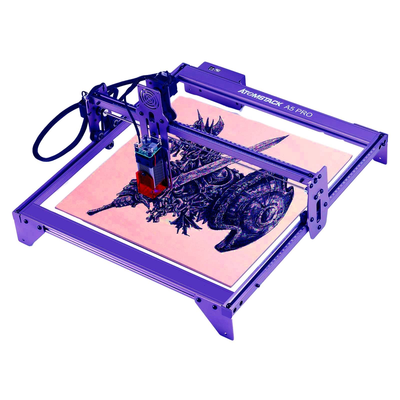 Atomstack A5 Pro 40W DIY Laser Engraver & Cutter - 5.5W Output Power with Eye Protection & Fixed Focus - Easy Assembly Blue Laser Engraving Machine for Wood, Metal, Acrylic - Perfect for Home DIY, Craft Projects & Small Business